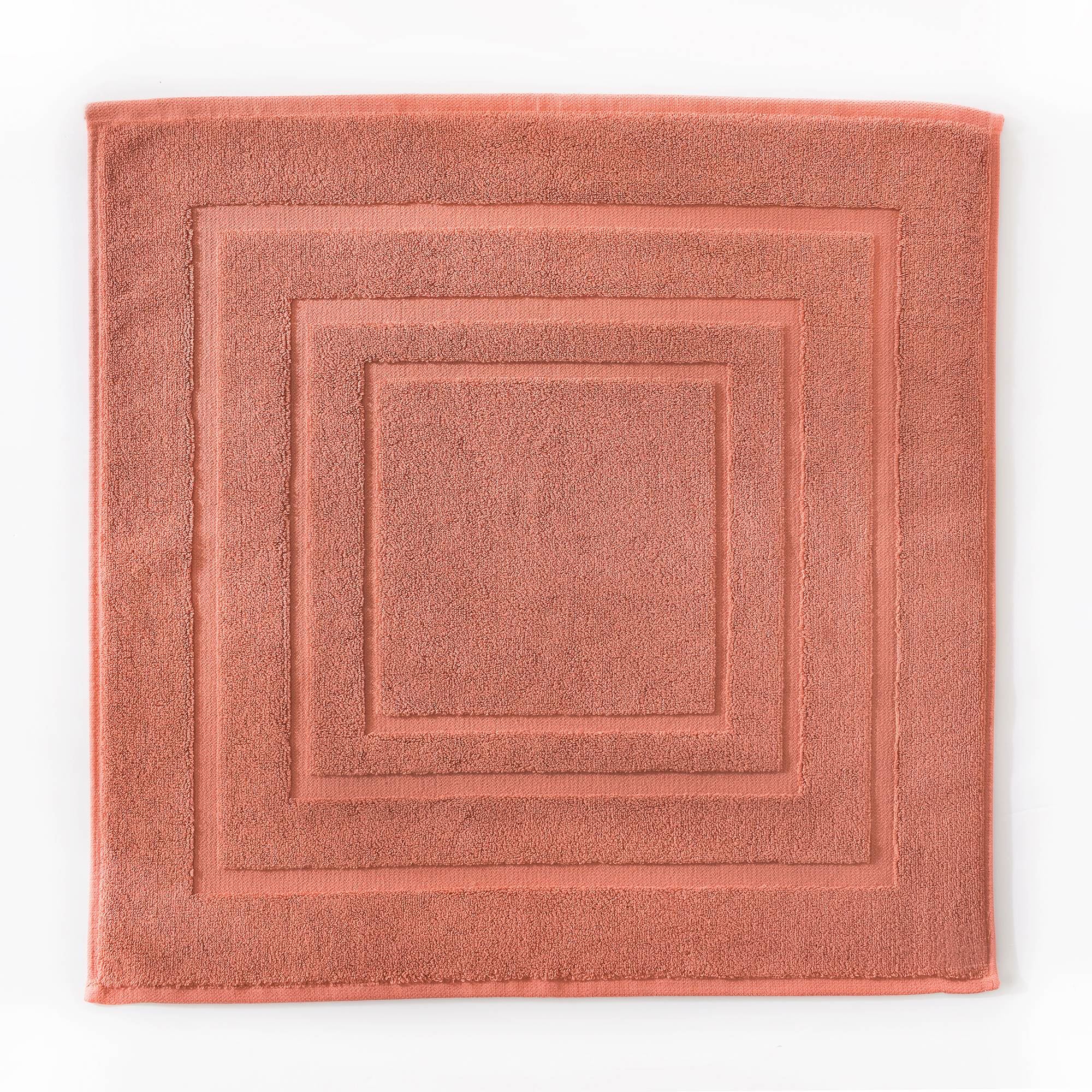tapis de bain 60x60 orange terracotta en coton 900 g/m²