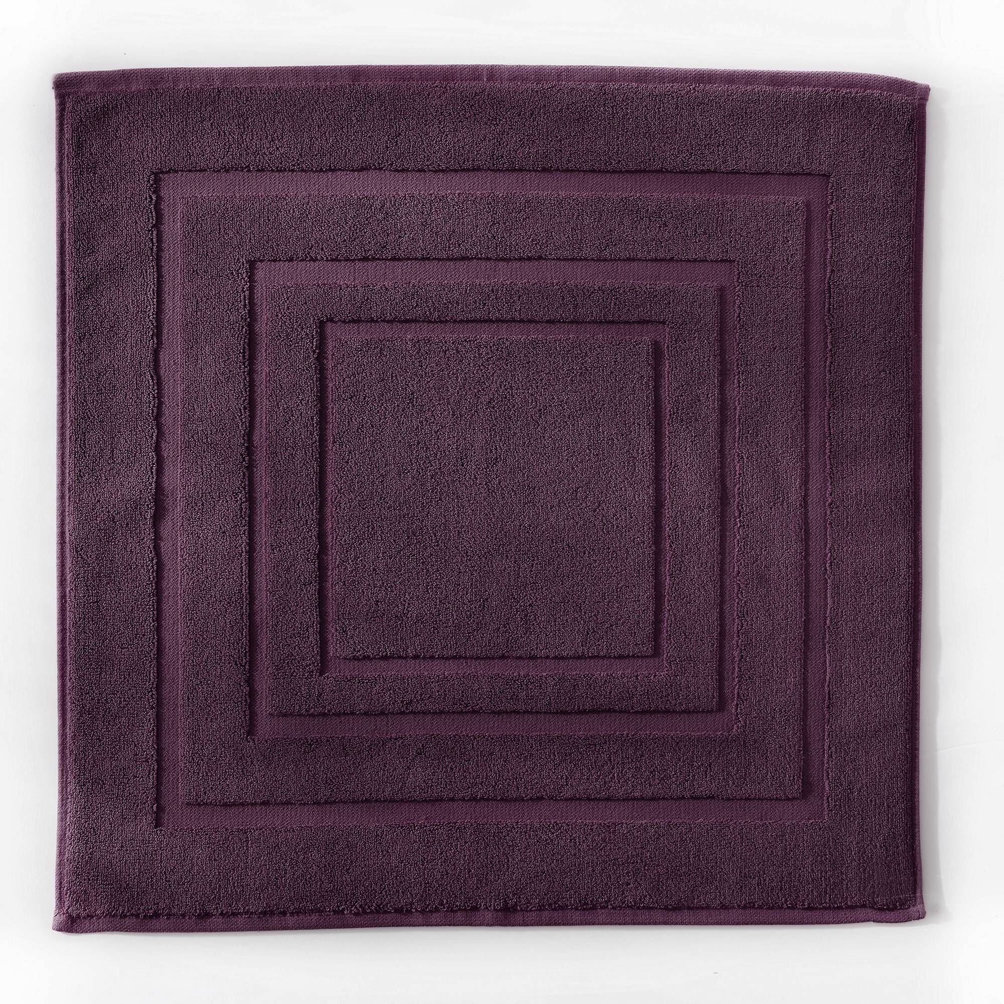 tapis de bain 60x60 violet aubergine en coton 900 g/m²