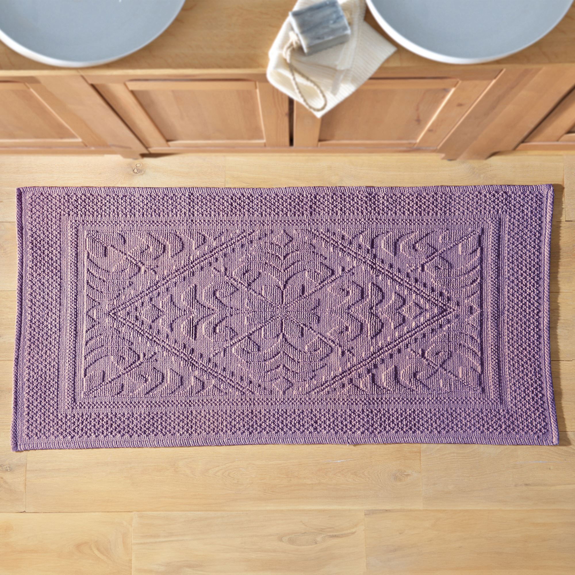 tapis de bain 60x120 violet en coton