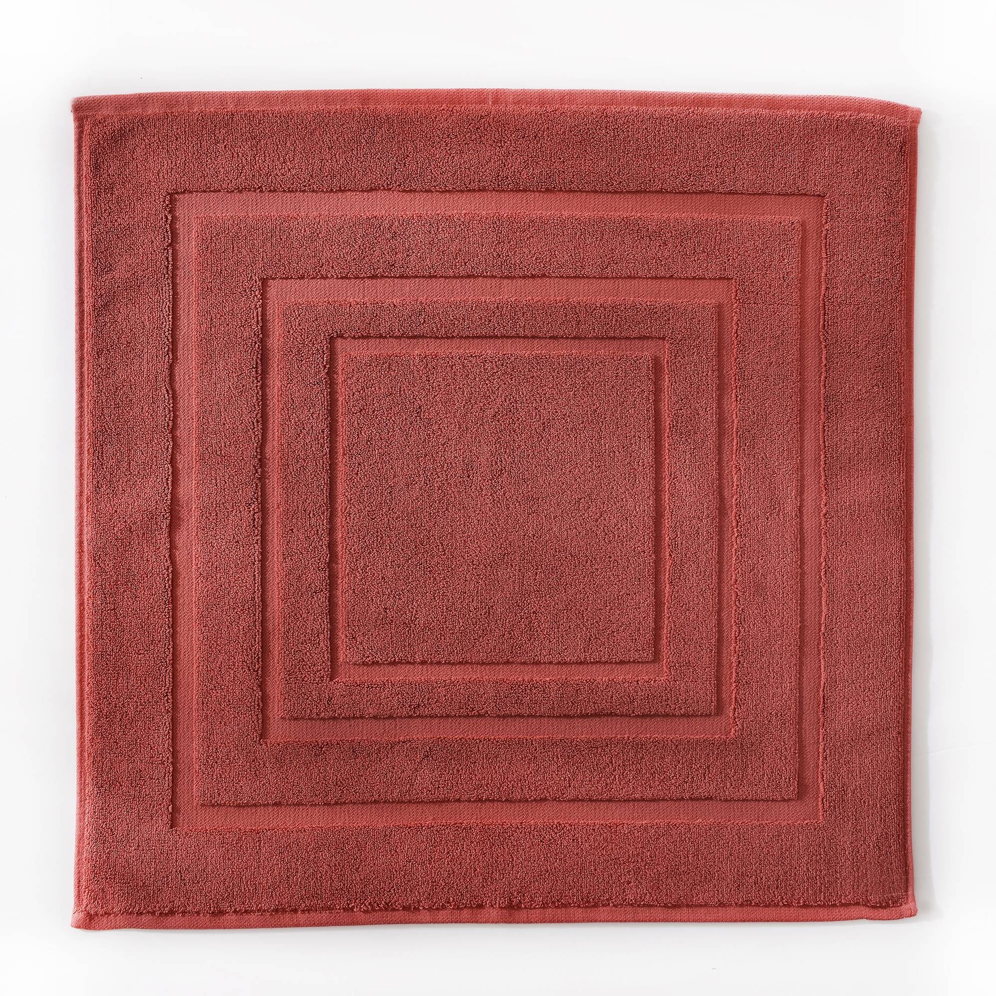 tapis de bain 60x60 rouge grenade en coton 900 g/m²