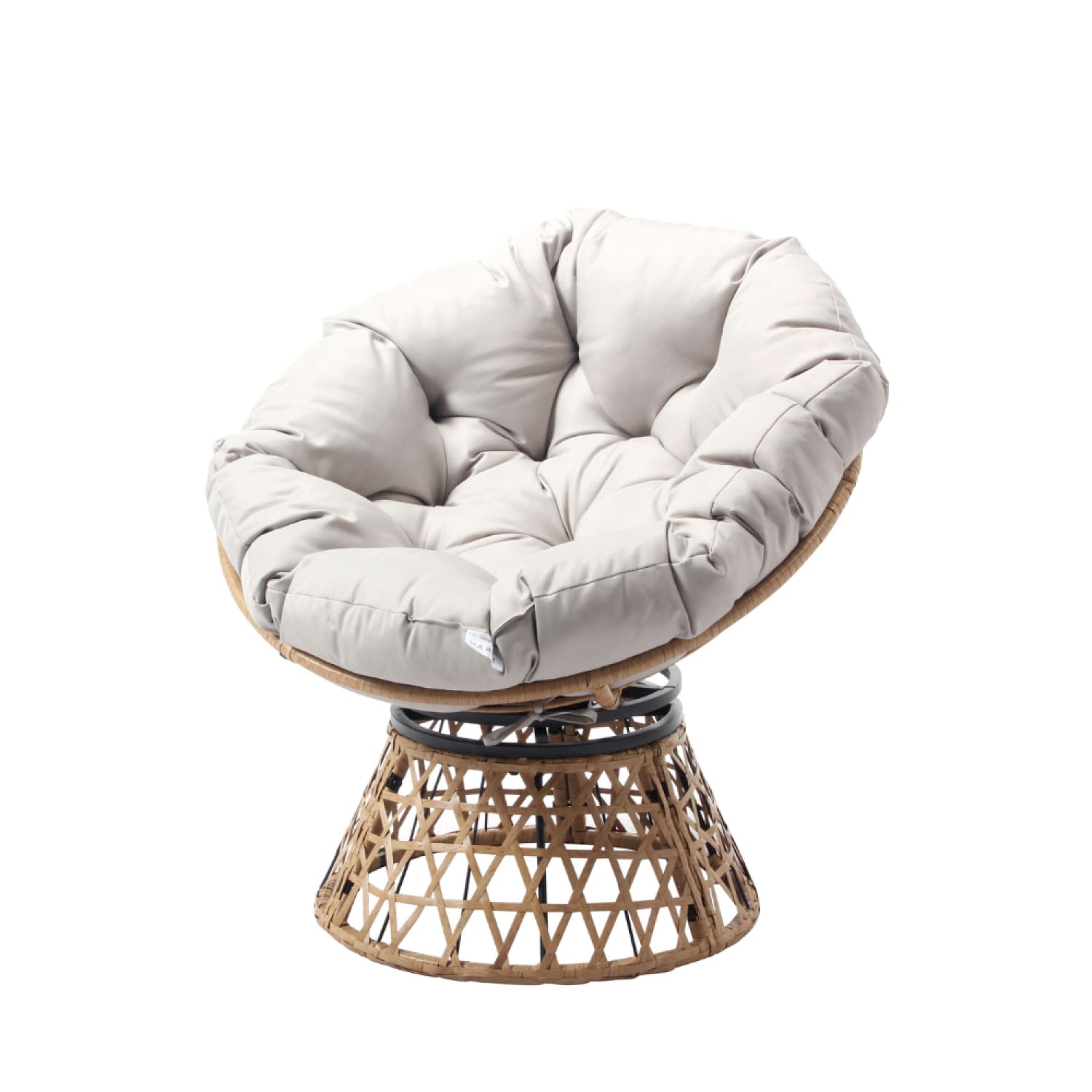 Fauteuil effet rotin avec coussin