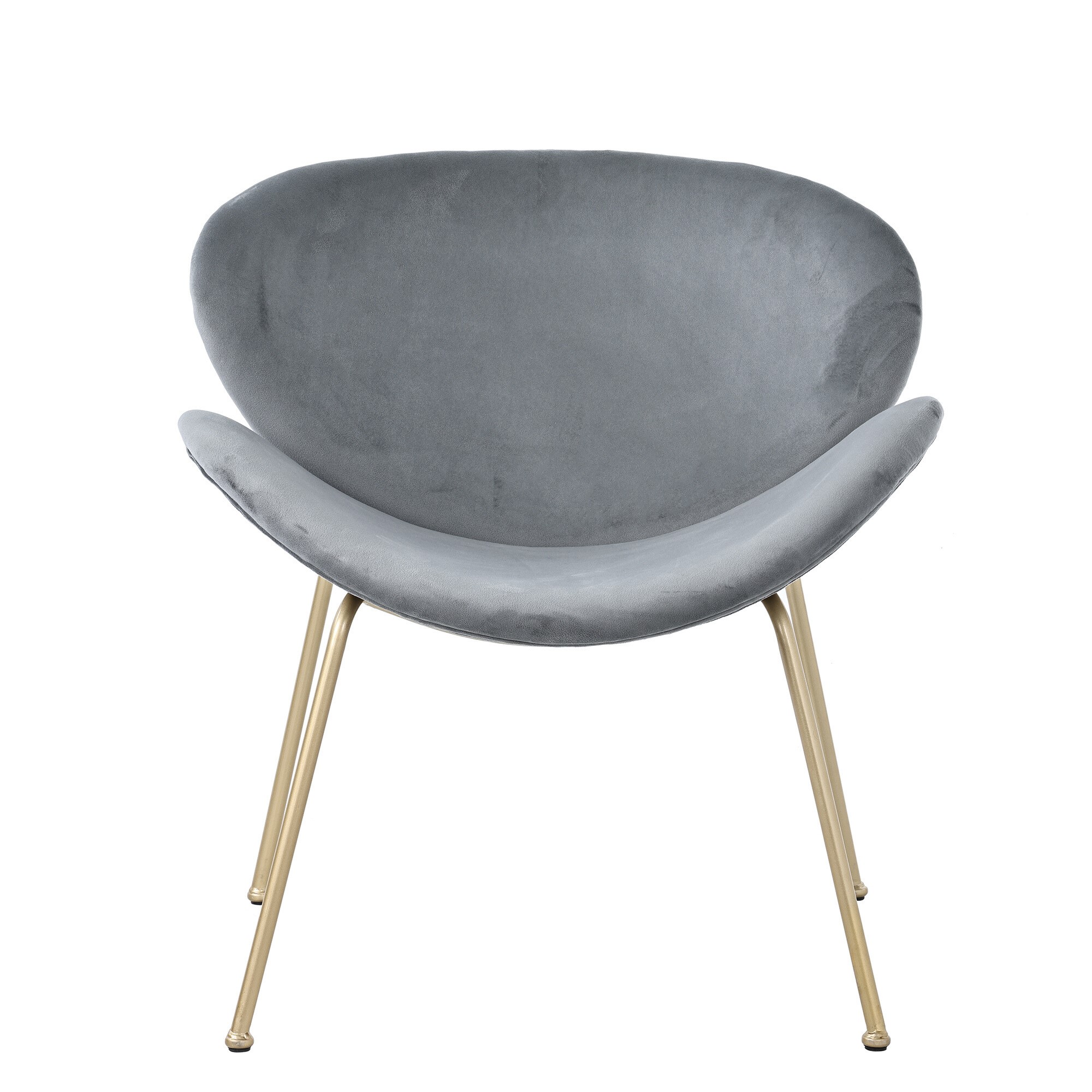 Lot de 2 chaises de salle à manger en velours gris pieds en métal doré