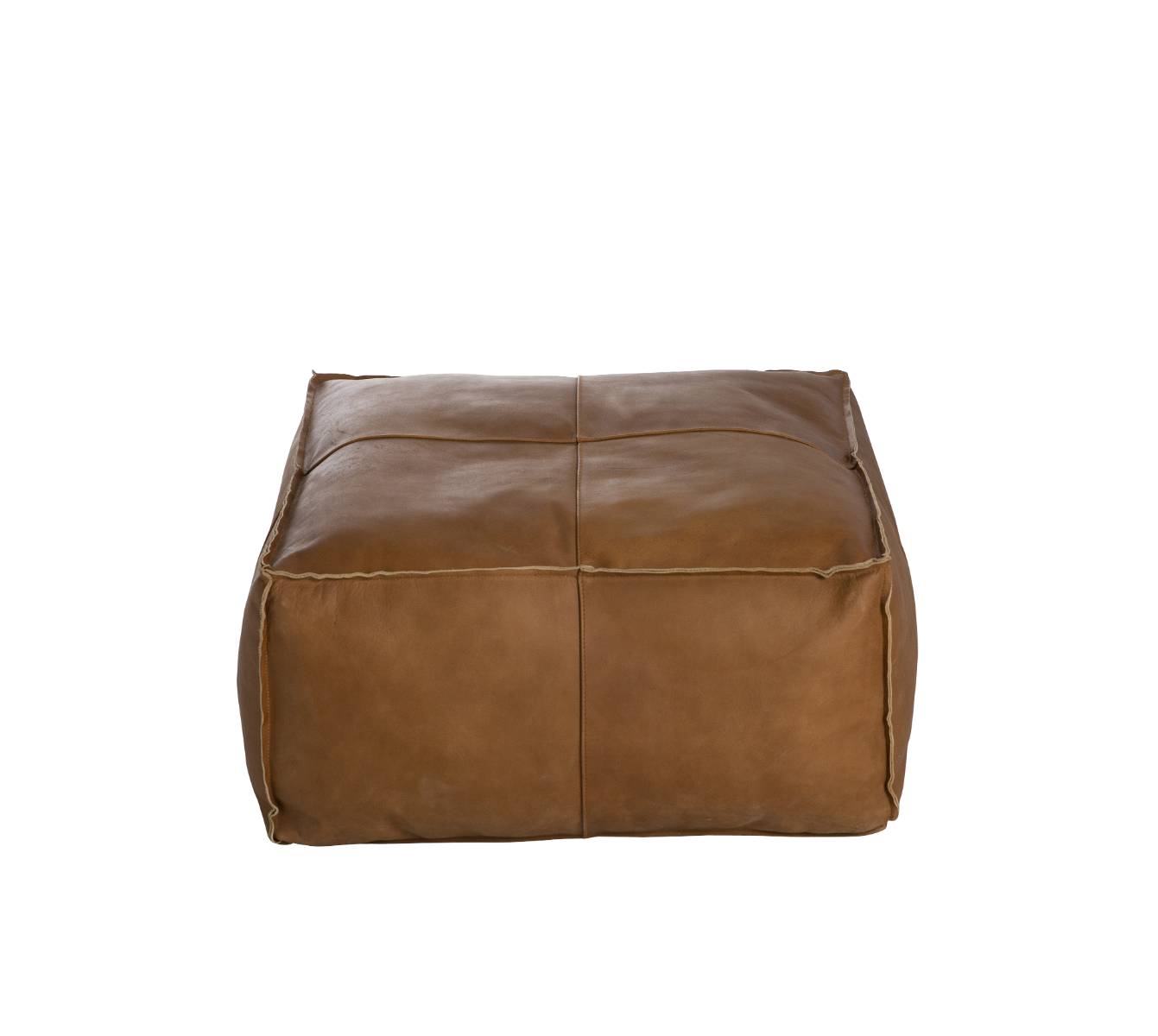banc en cuir et croûte de cuir marron 28x60 cm