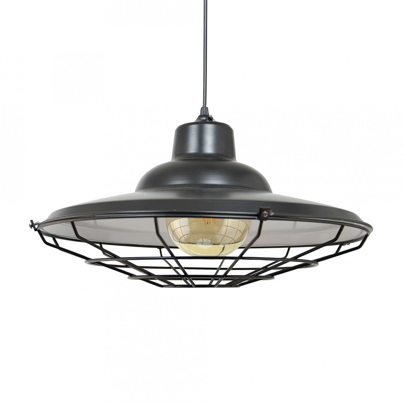Suspension en métal gris anthracite
