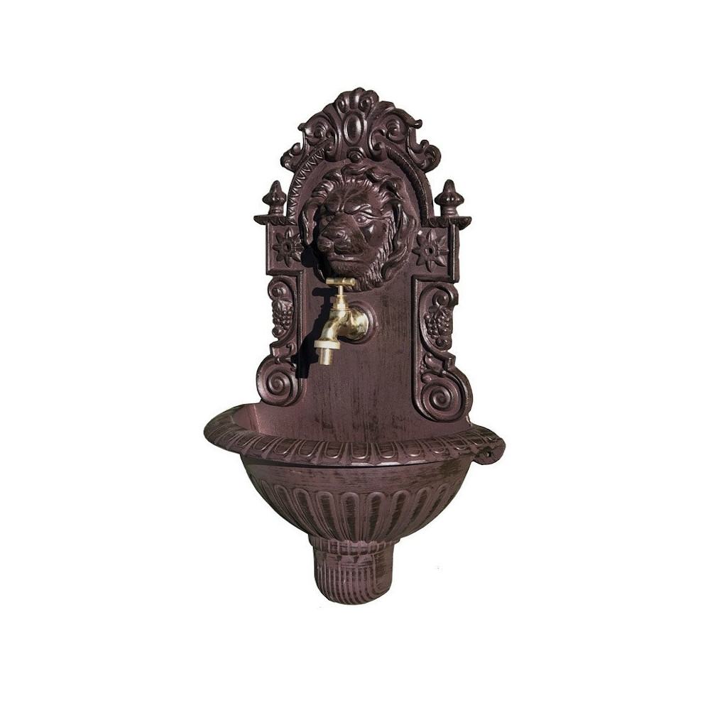 Fontaine murale en métal marron 37 x 15 x 60 cm