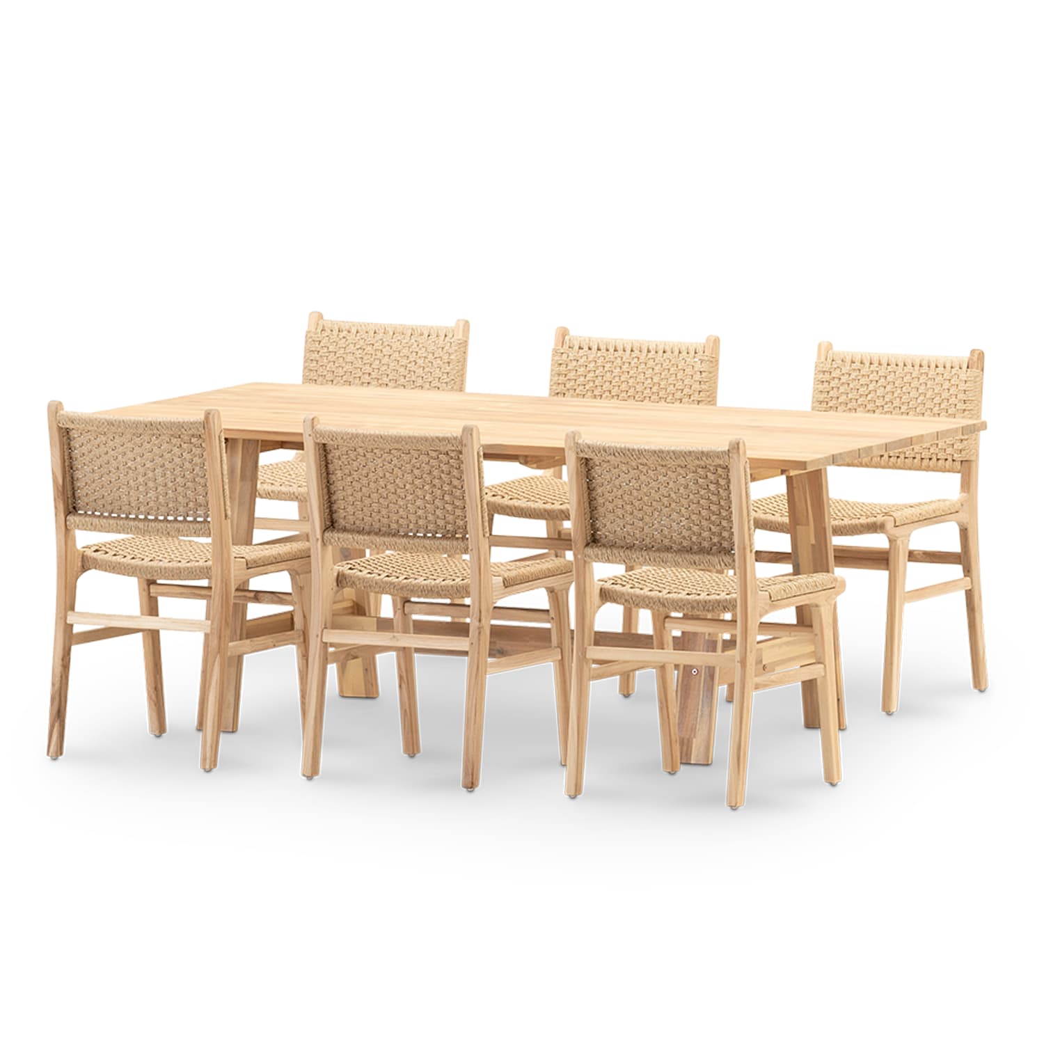 Ensemble de table et 6 chaises table en bois 200x100