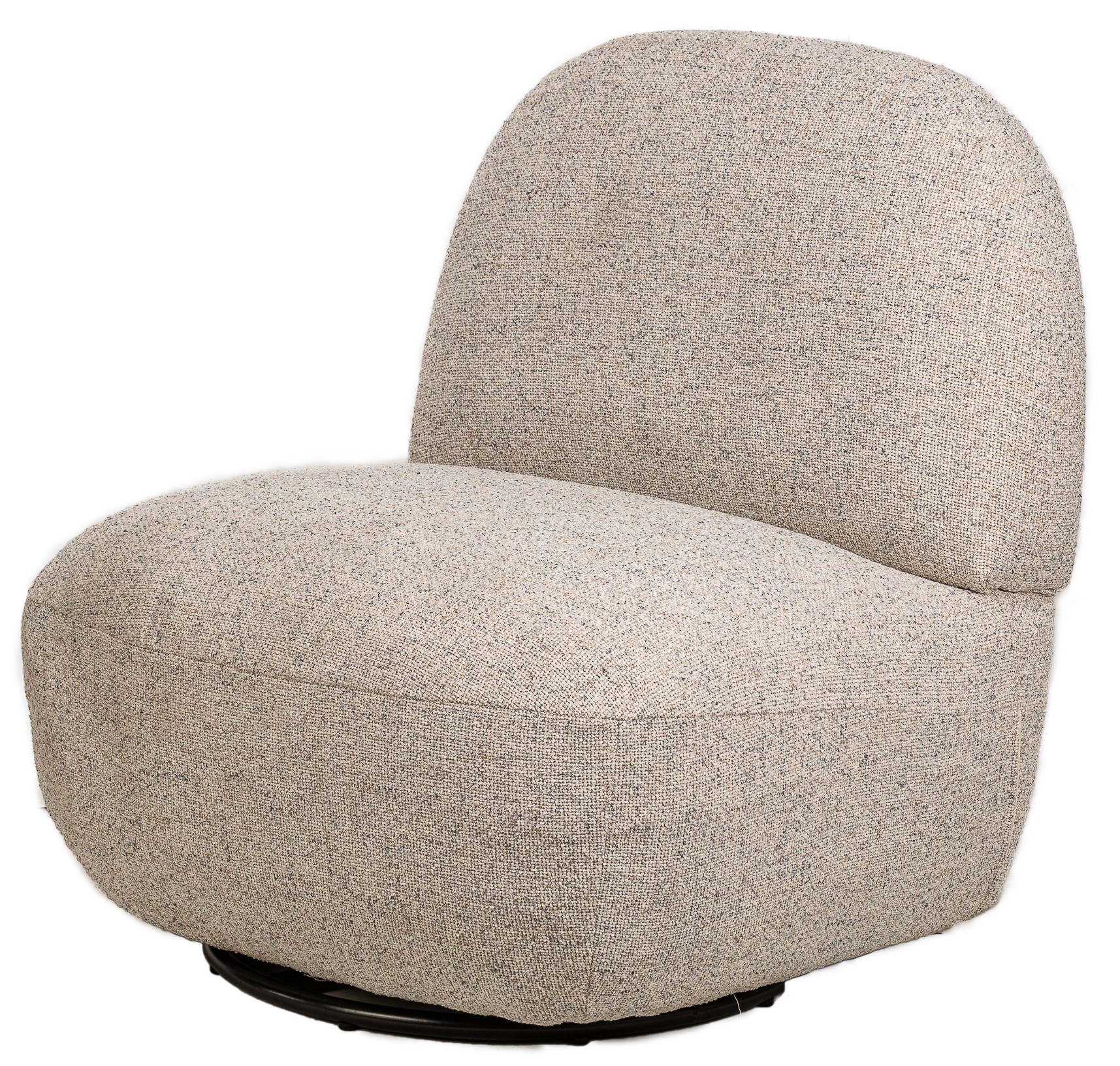 fauteuil de salon pivotant en tissu gris