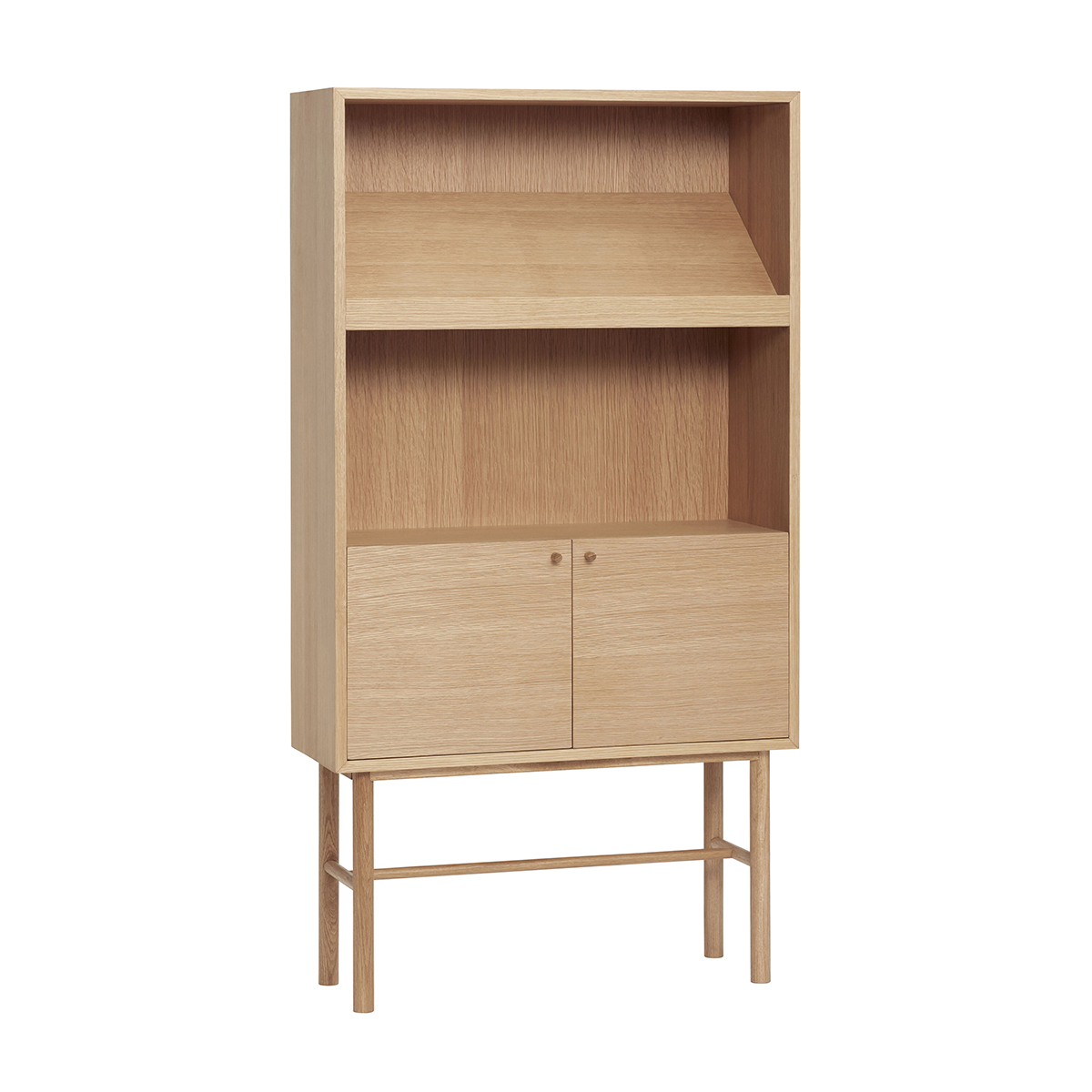 BUffet avec étagère en chêne avec 2 portes