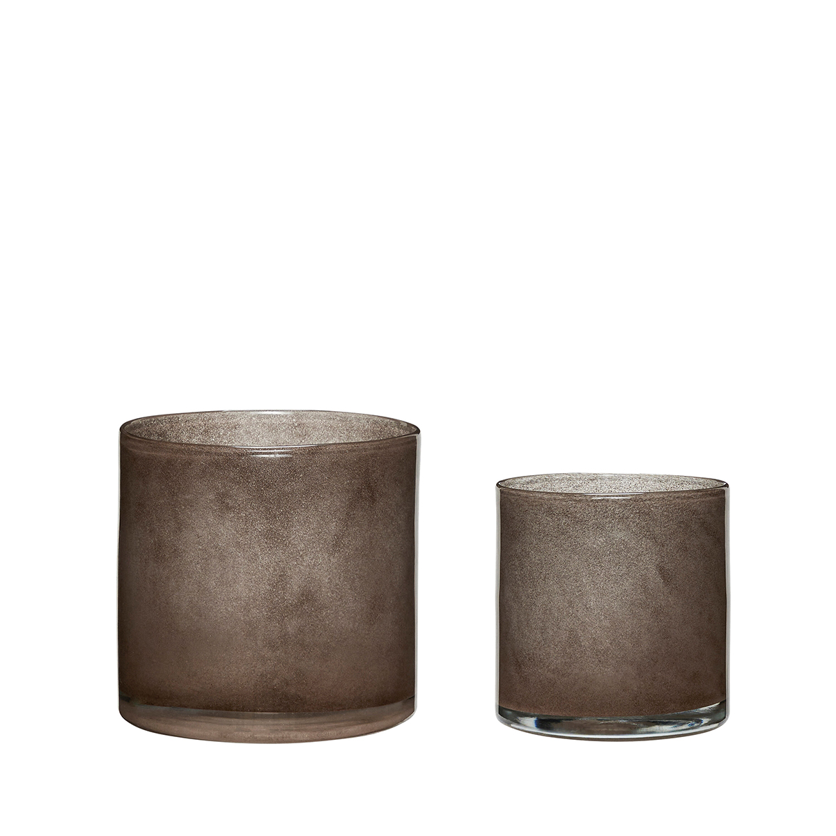 Set de 2 Bougeoirs en verre marron