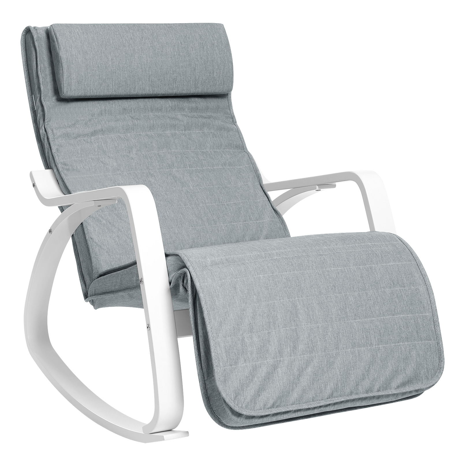 fauteuil à bascule pieds effet bois gris clair
