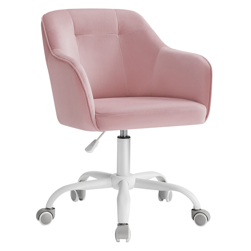 chaise de bureau fauteuil ergonomique réglable en hauteur rose bonbon