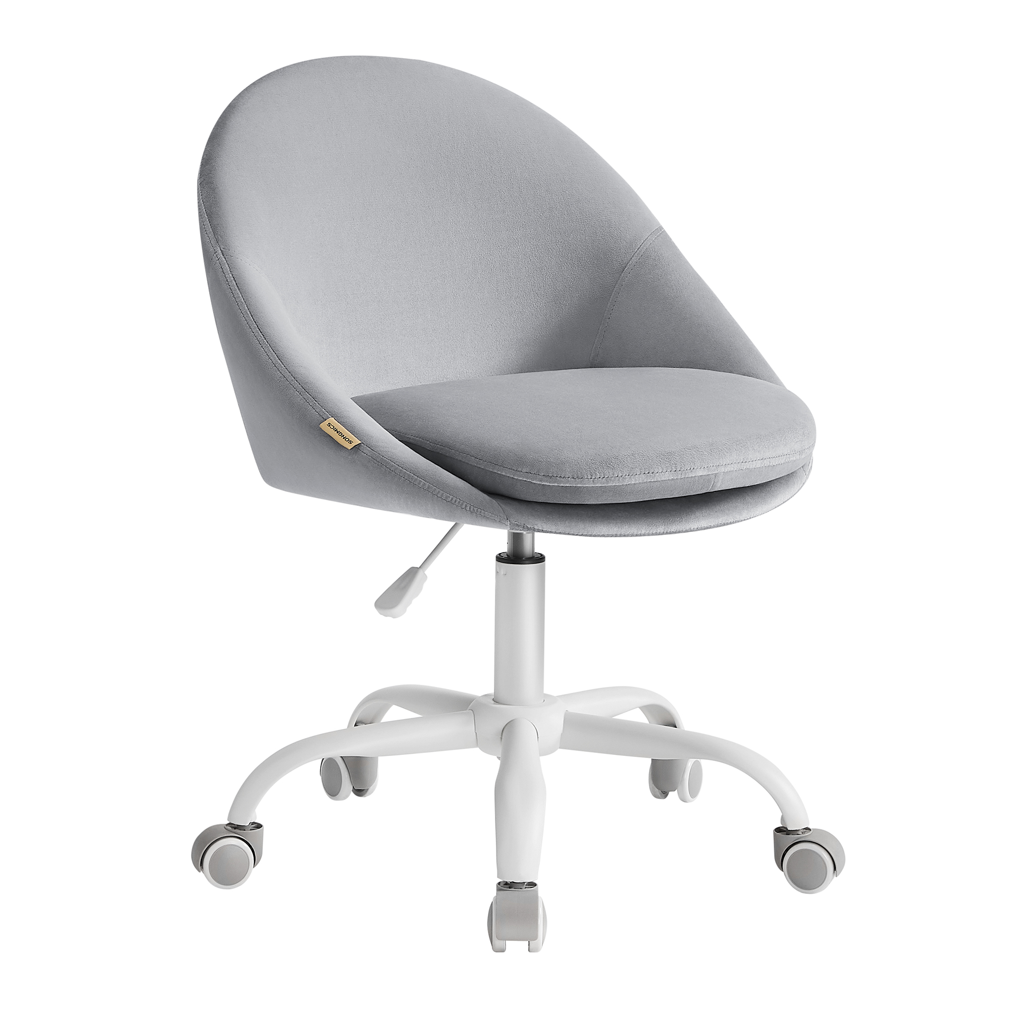 chaise de bureau fauteuil pivotant en velours siège confort gris