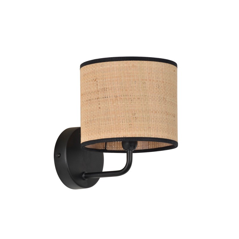 Applique métal noir et raphia