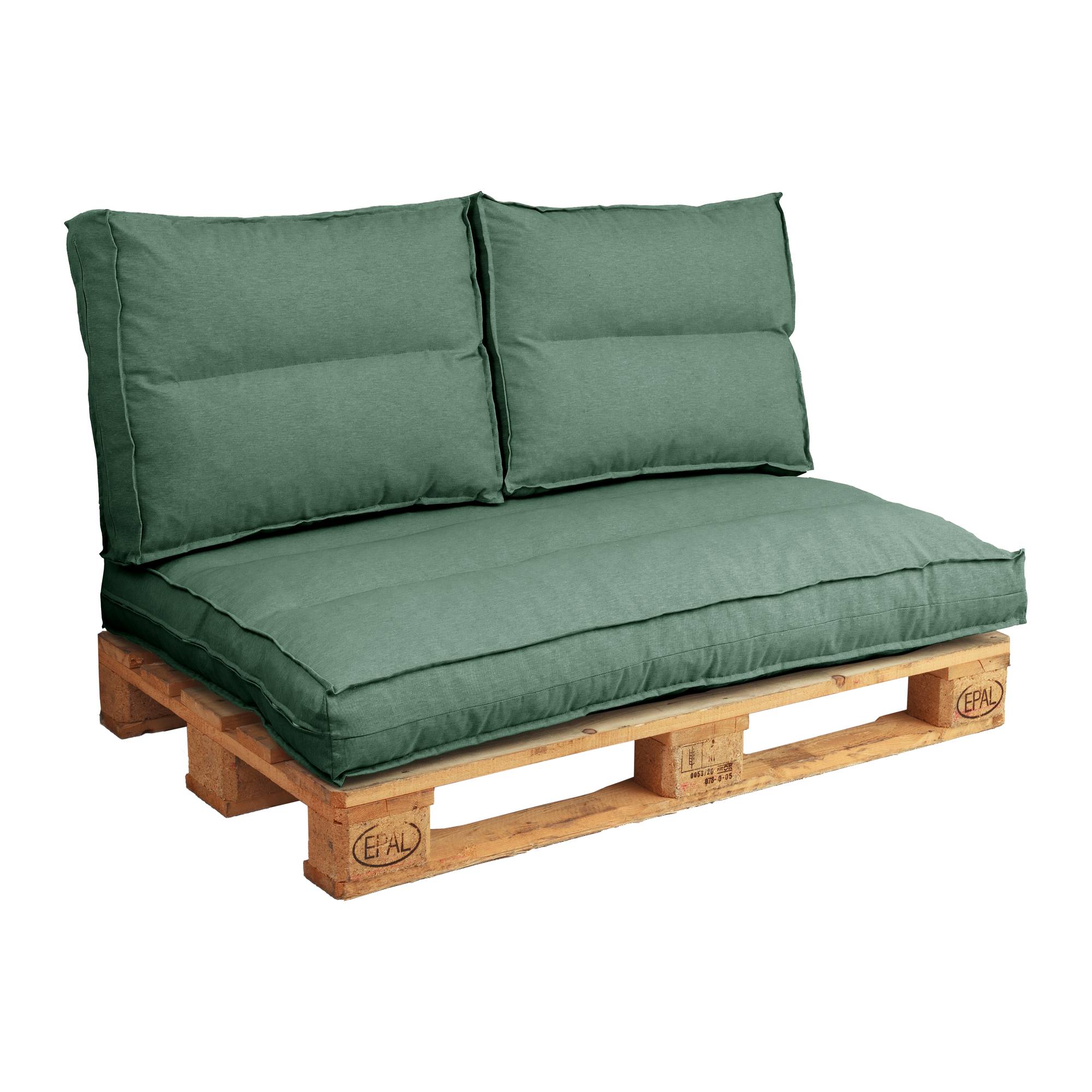 Coussin matelas palette en Polyester Vert Fougère 120 x 80 cm