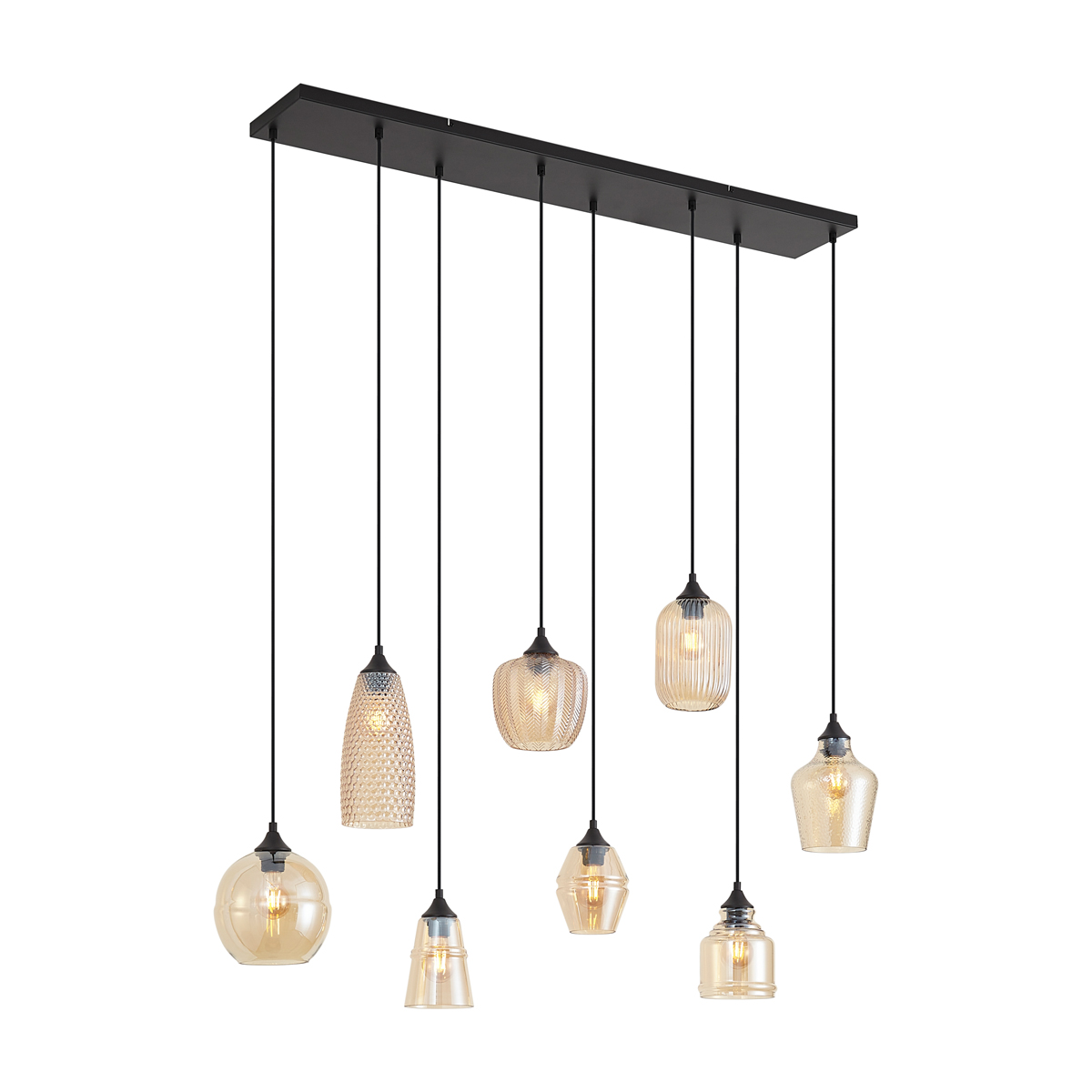 Suspension en verre orange