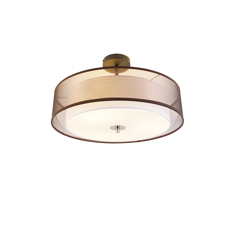Plafonnier en tissu marron