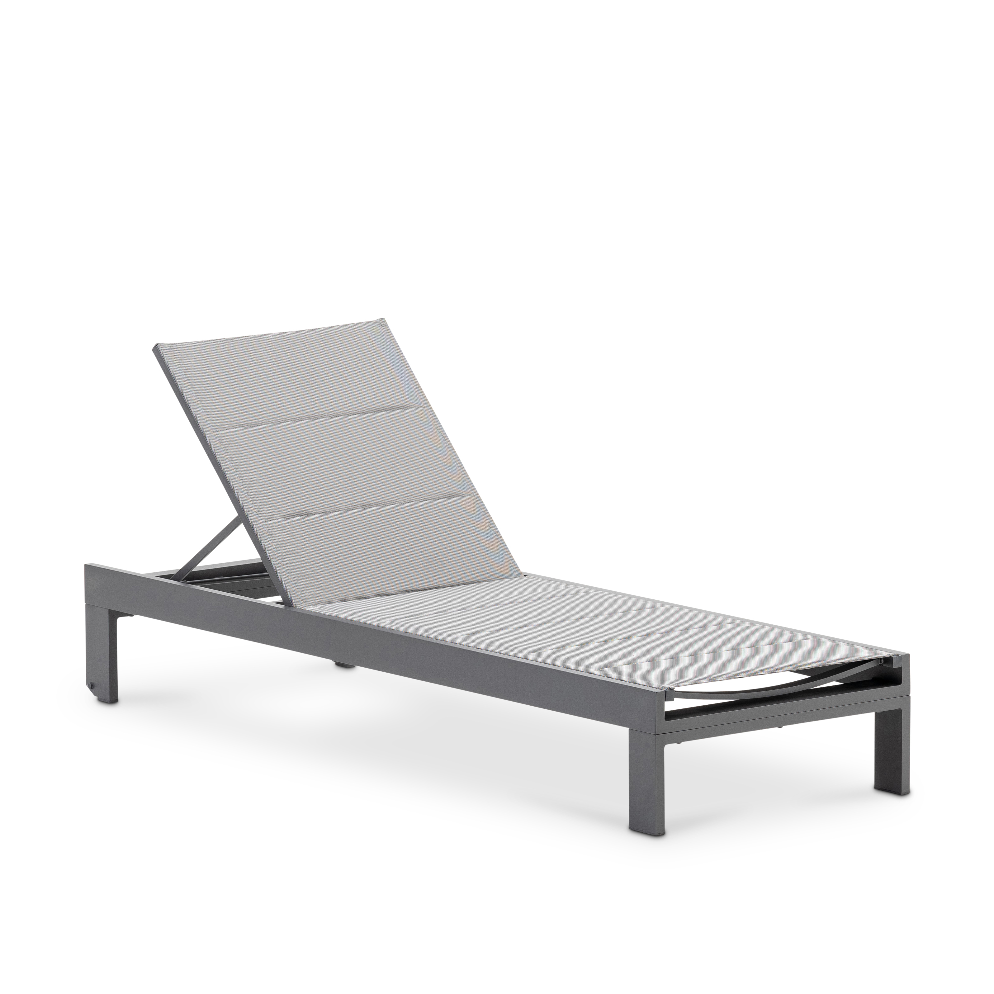 Pack 2 chaises longues de jardin en aluminium anthracite