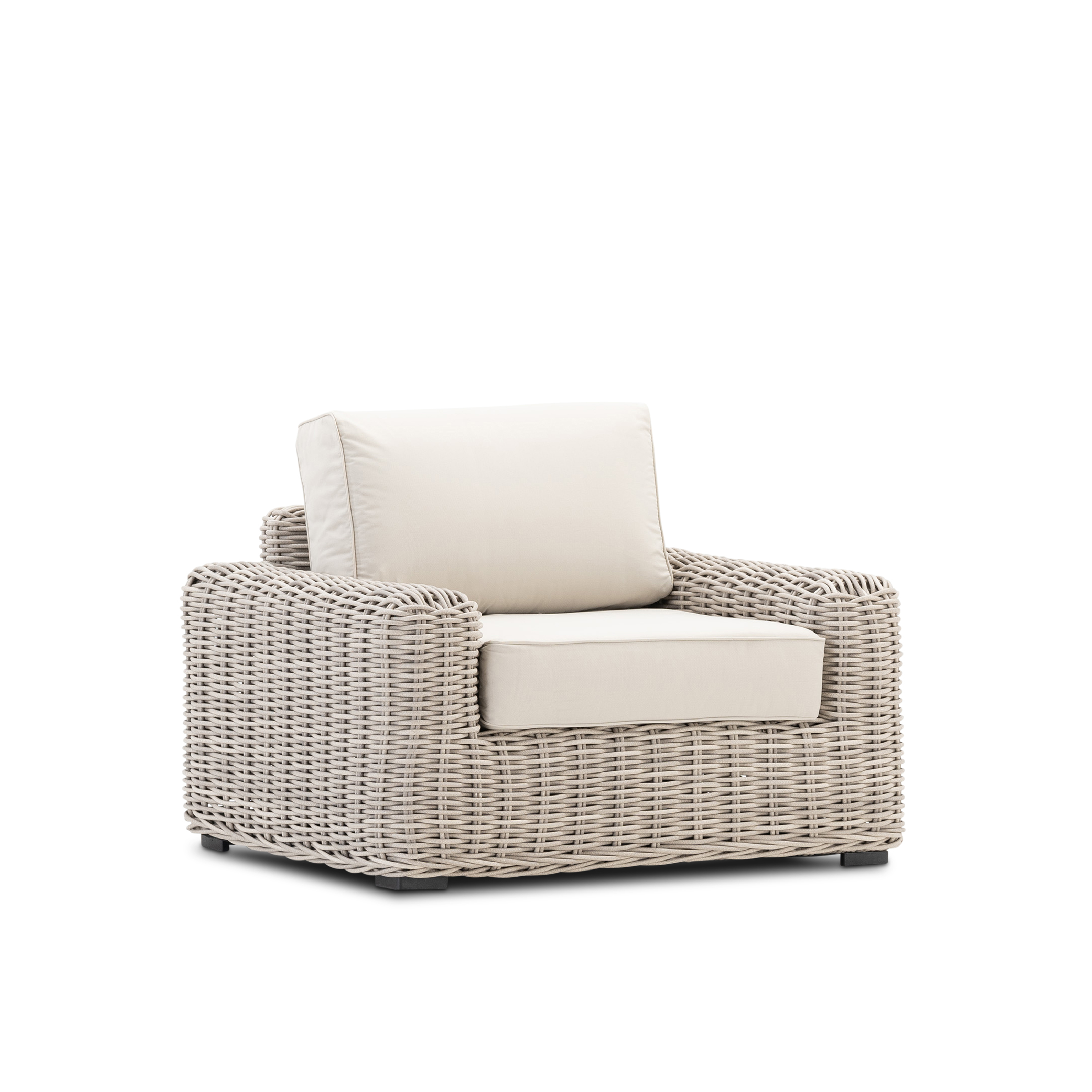 Fauteuil rotin synthétique gris