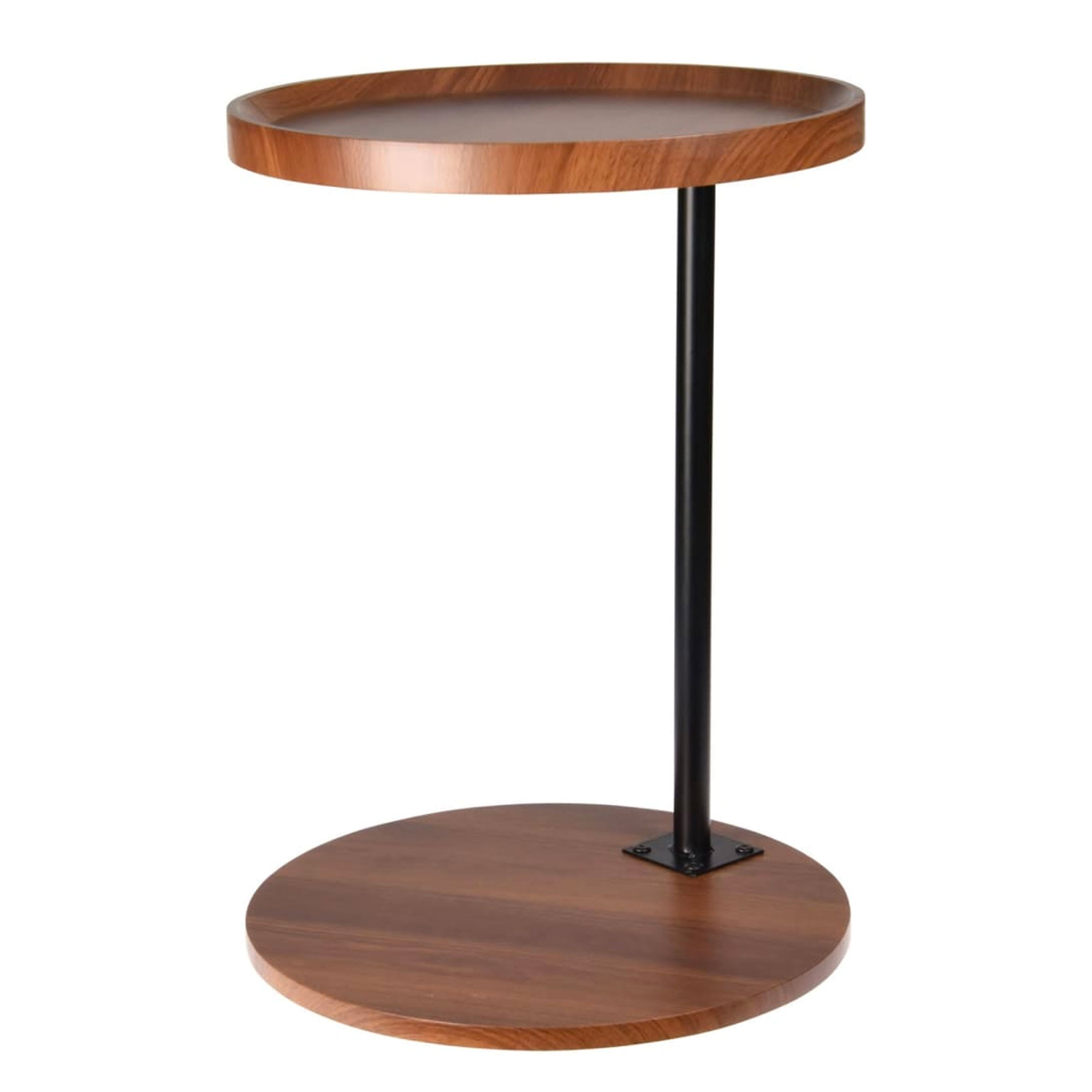 table d'appoint bout de canapé en métal noir et bois 40x40x56cm