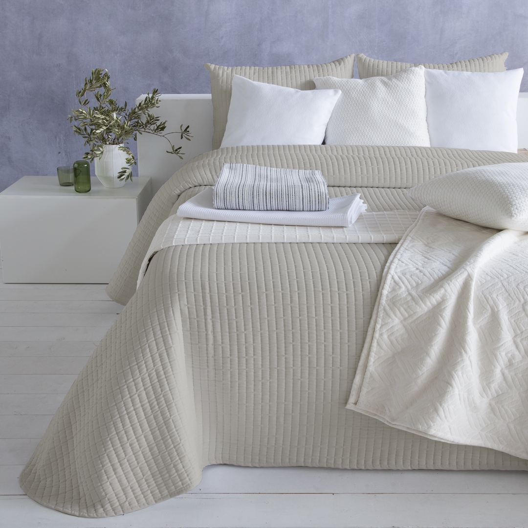 couvre lit réversible jacquard de coton 235x270 cm