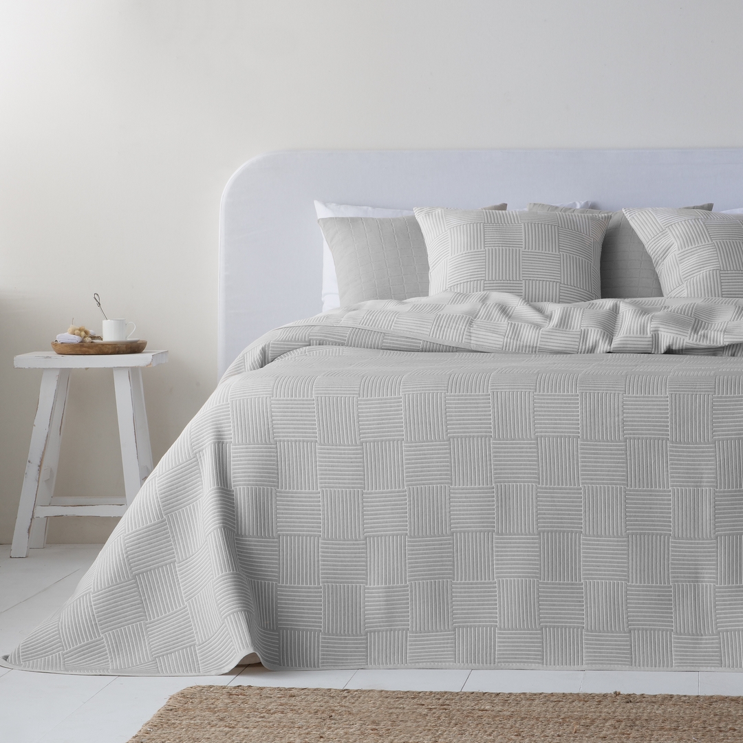 couvre lit réversible jacquard de coton 235x270 cm