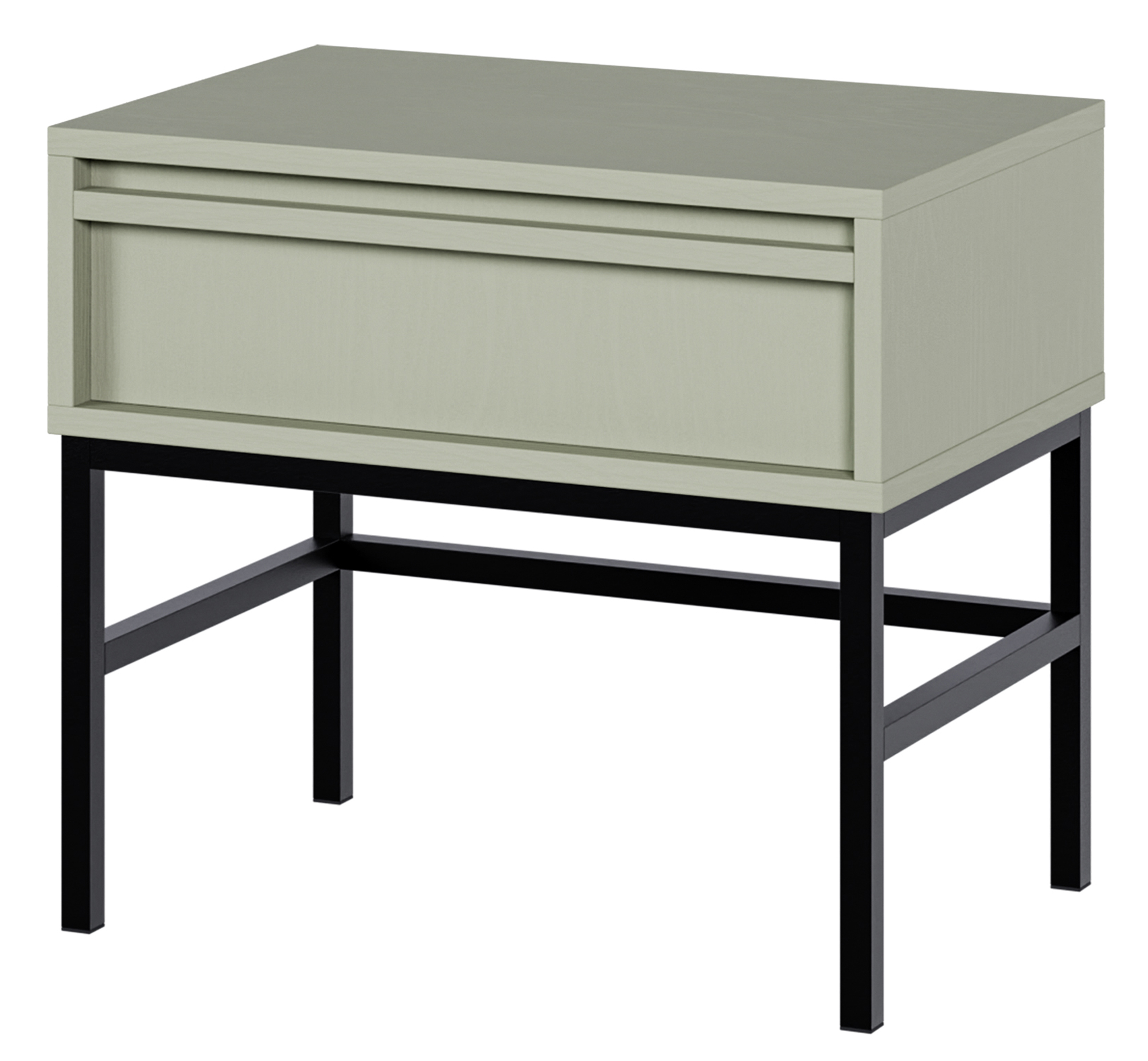 table de chevet avec tiroir et cadre vert sauge 50x34 cm