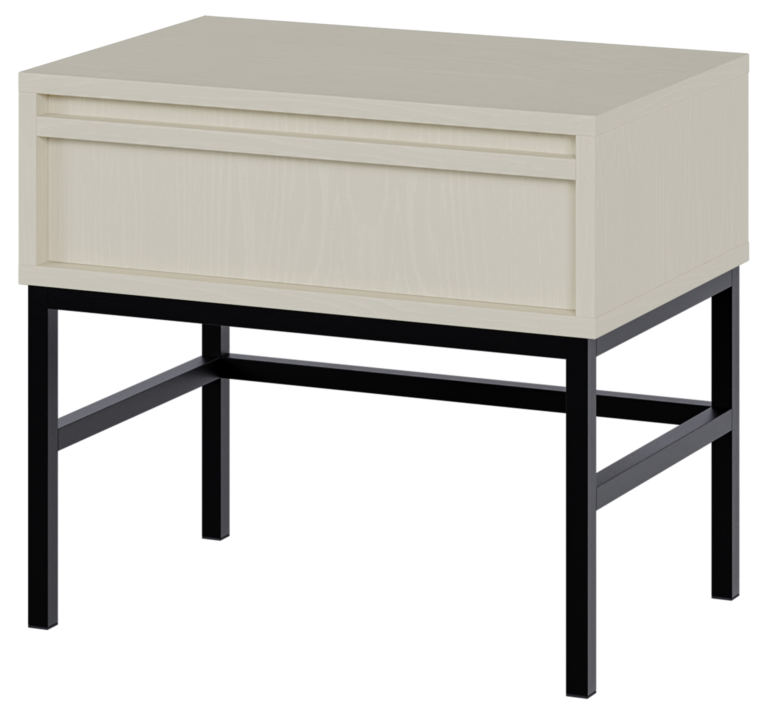 table de chevet avec tiroir et cadre crème 50x34 cm