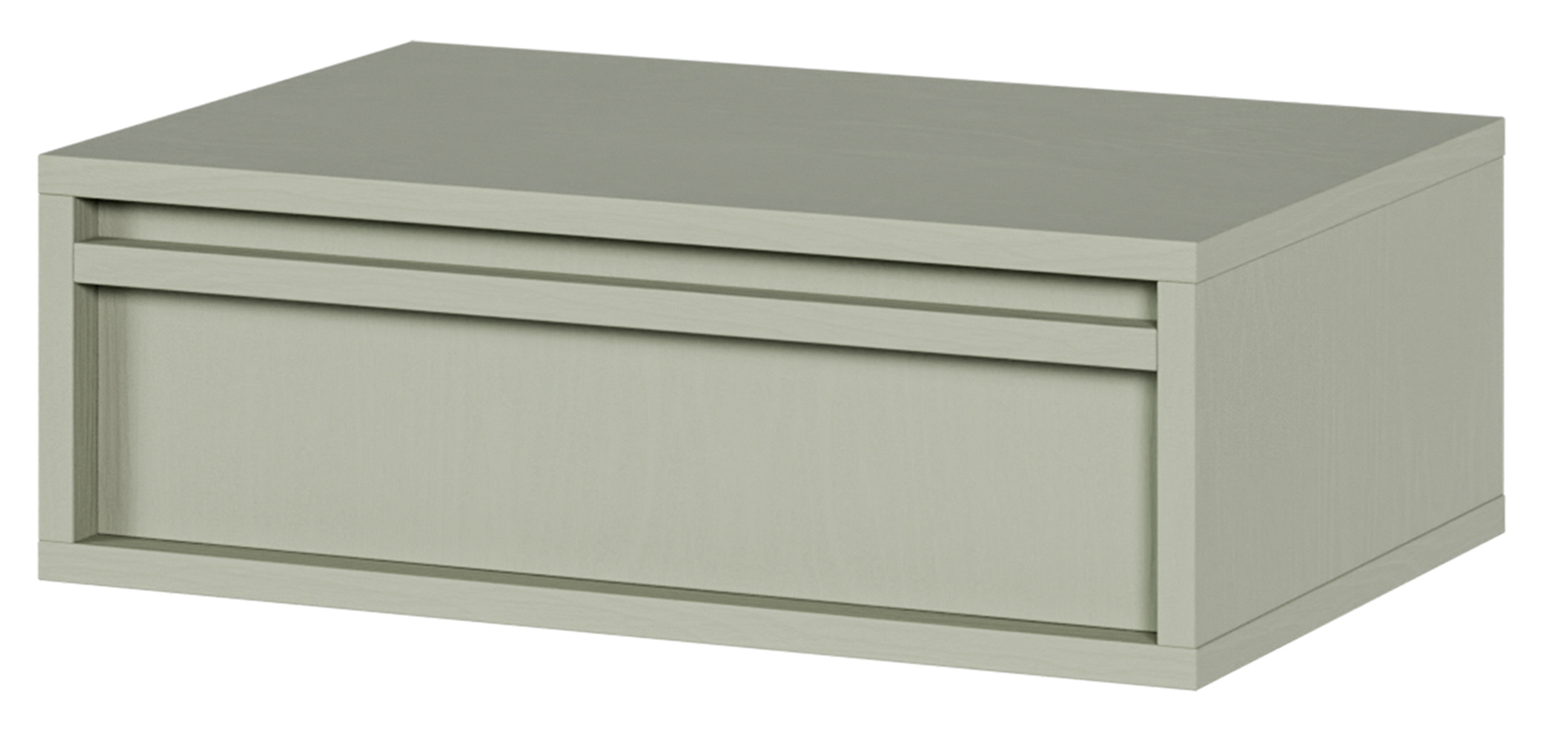 table de chevet suspendue avec tiroir vert sauge 50x34 cm
