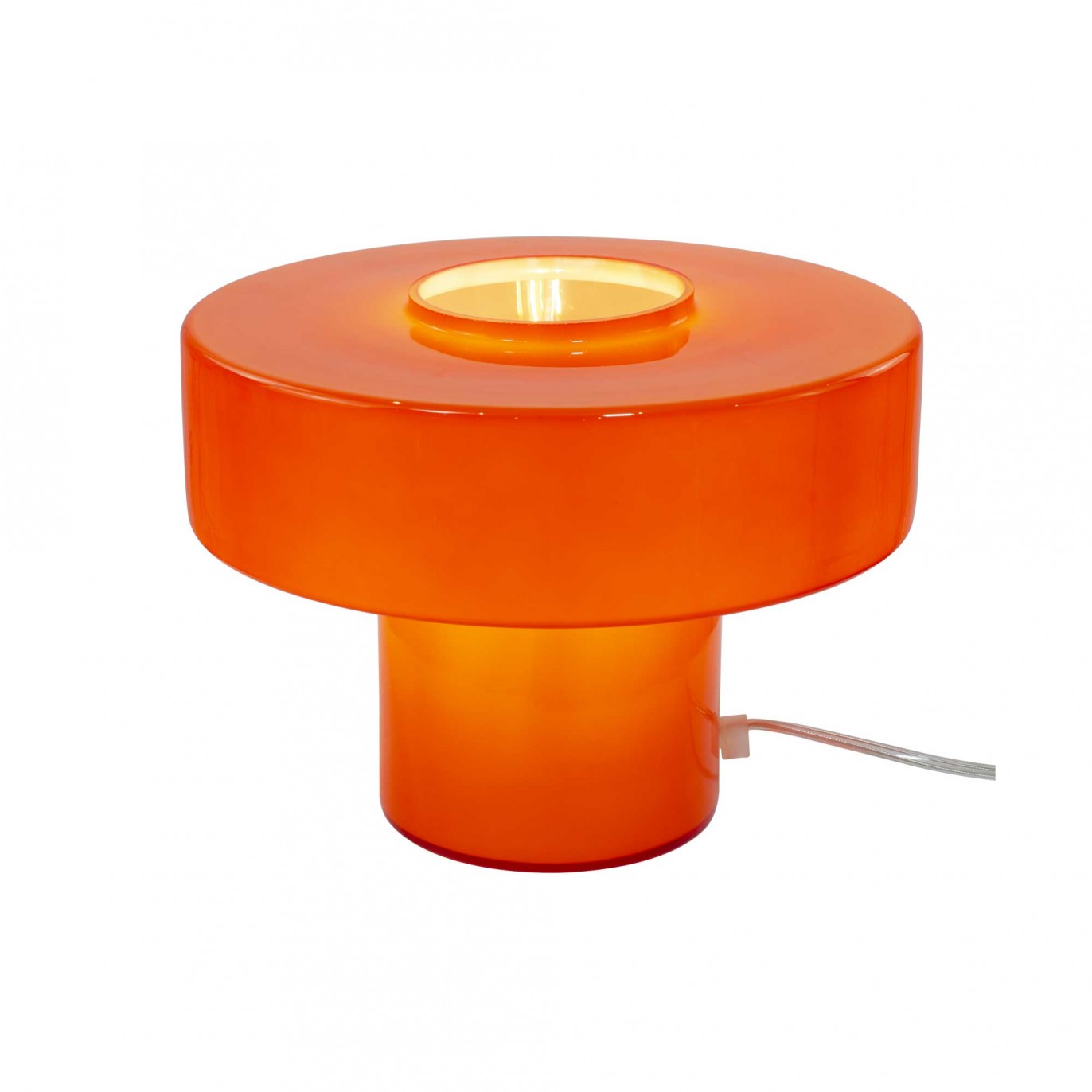 lampe à poser en verre orange