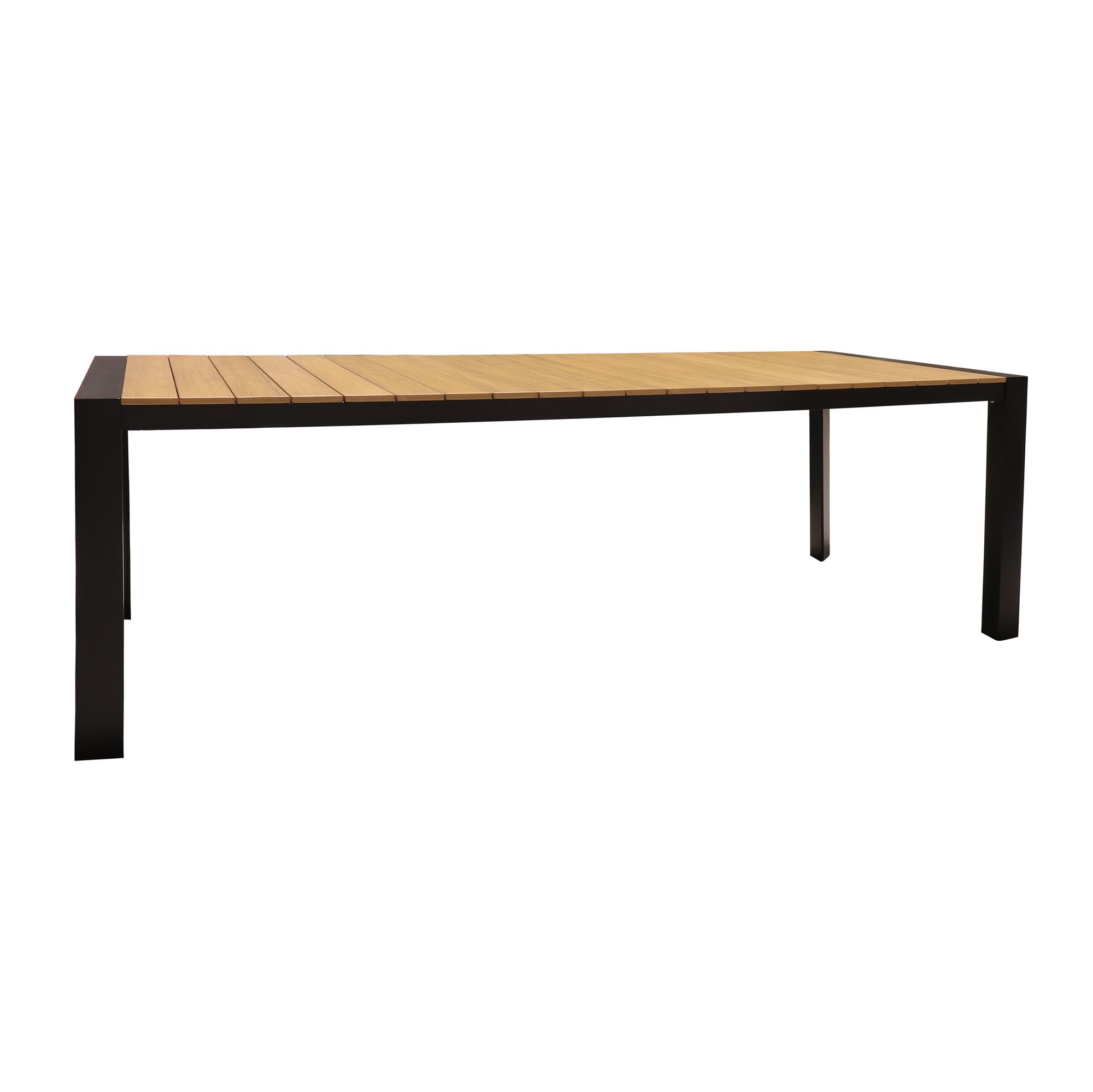 Table d'extérieur en polywood et aluminium noir 230cm