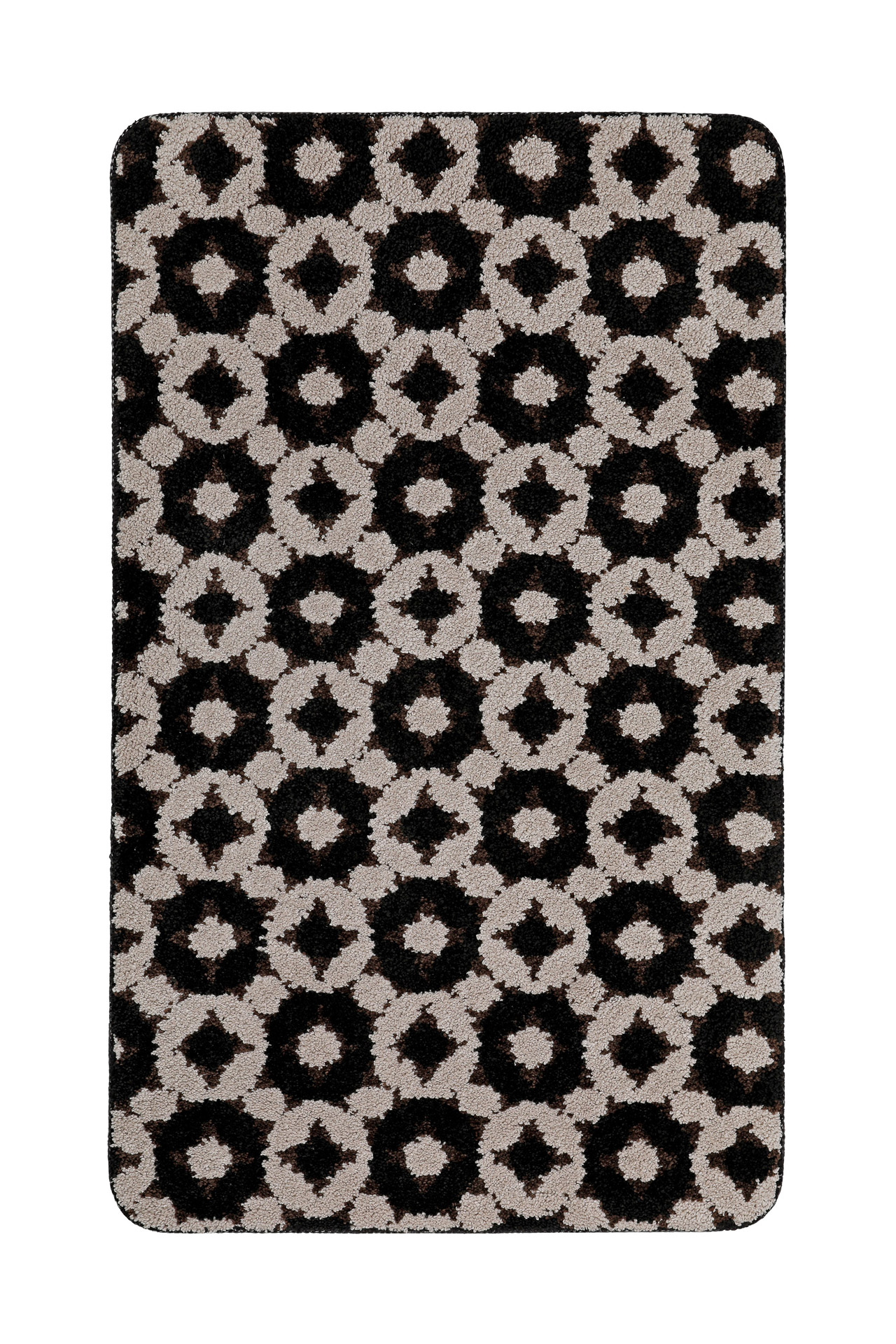tapis de bain noir avec impression numérique 55x65
