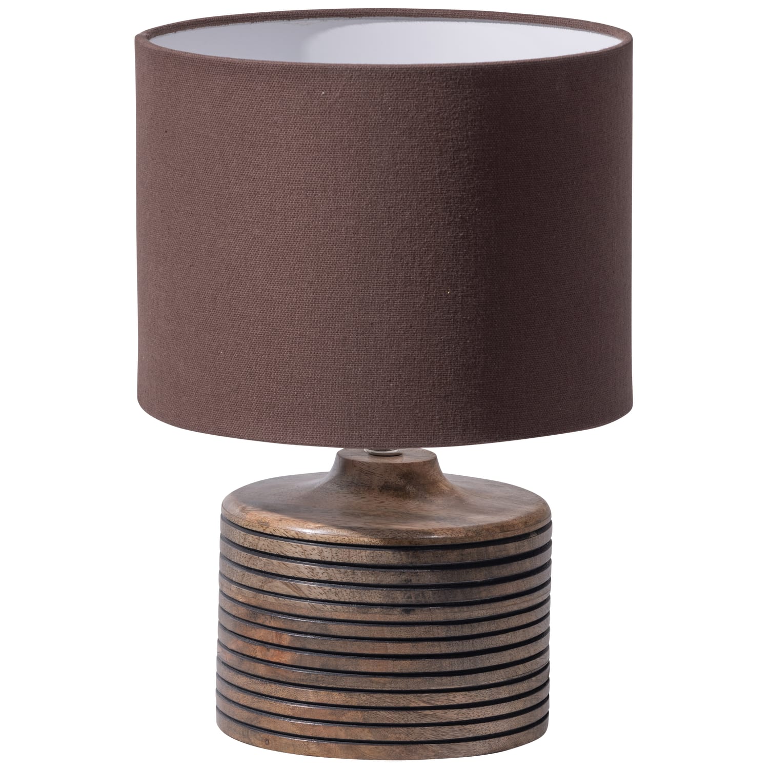 lampe de table en bois de manguier marron chaud
