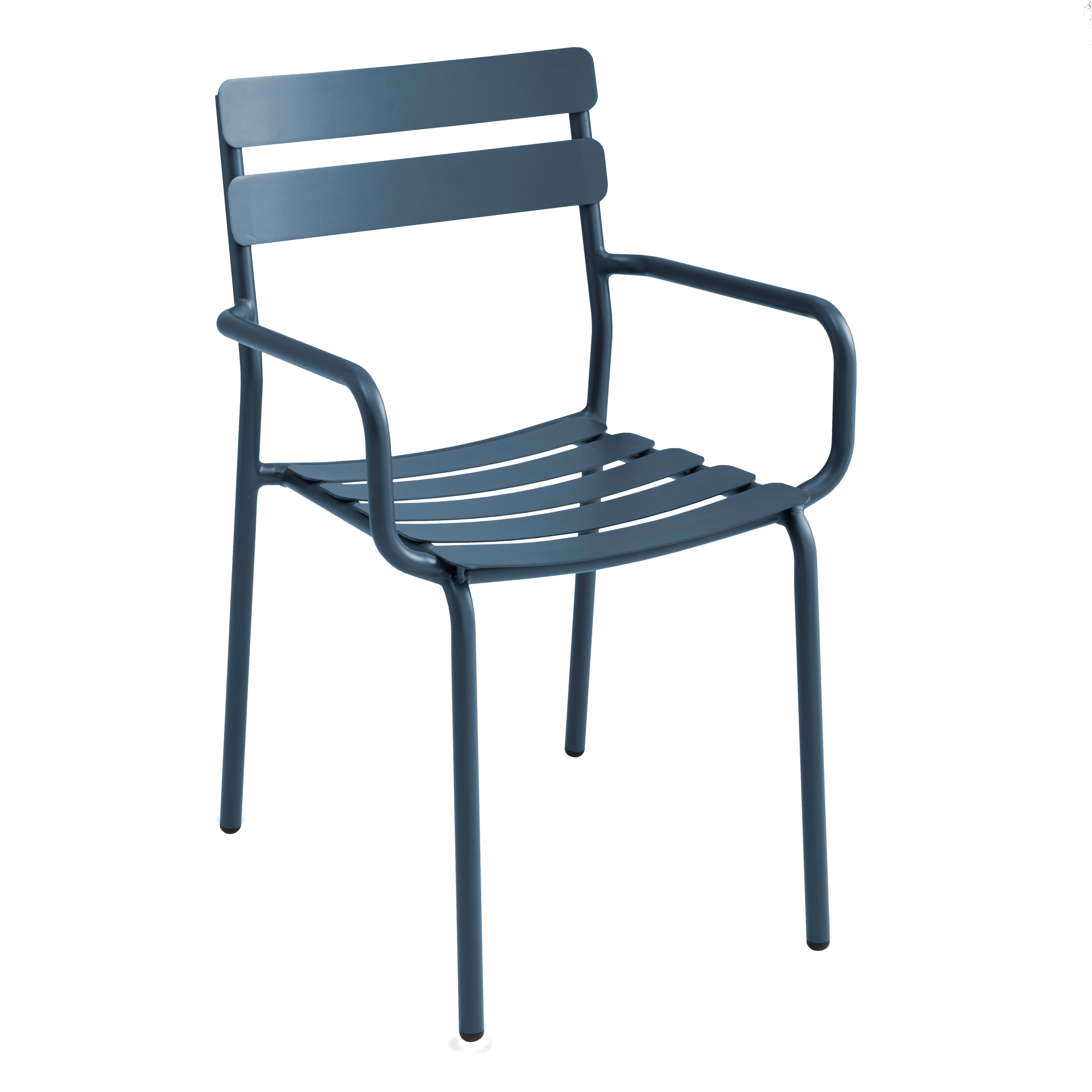 Fauteuil de terrasse en aluminium bleu foncé