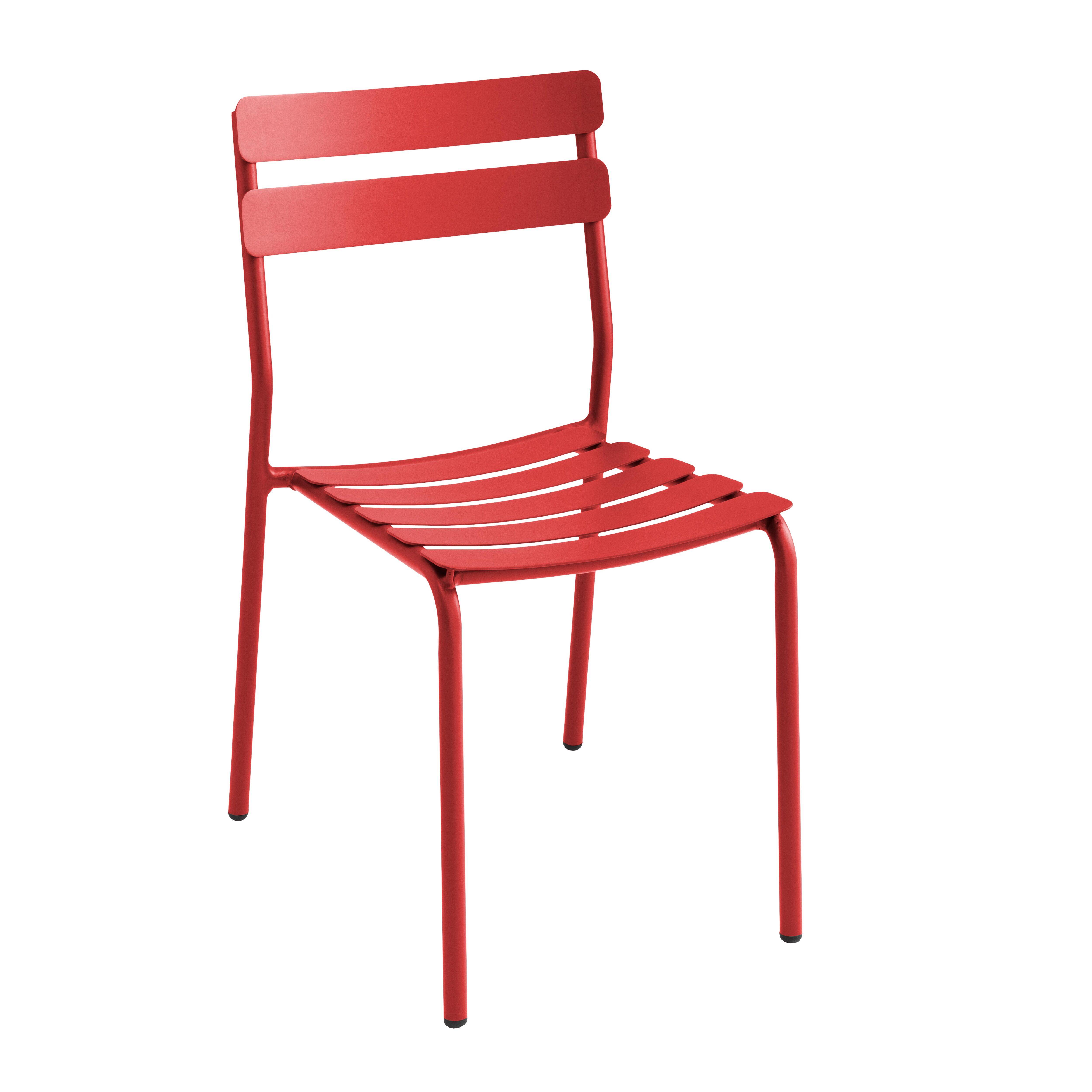 Chaise de jardin en aluminium rouge foncé