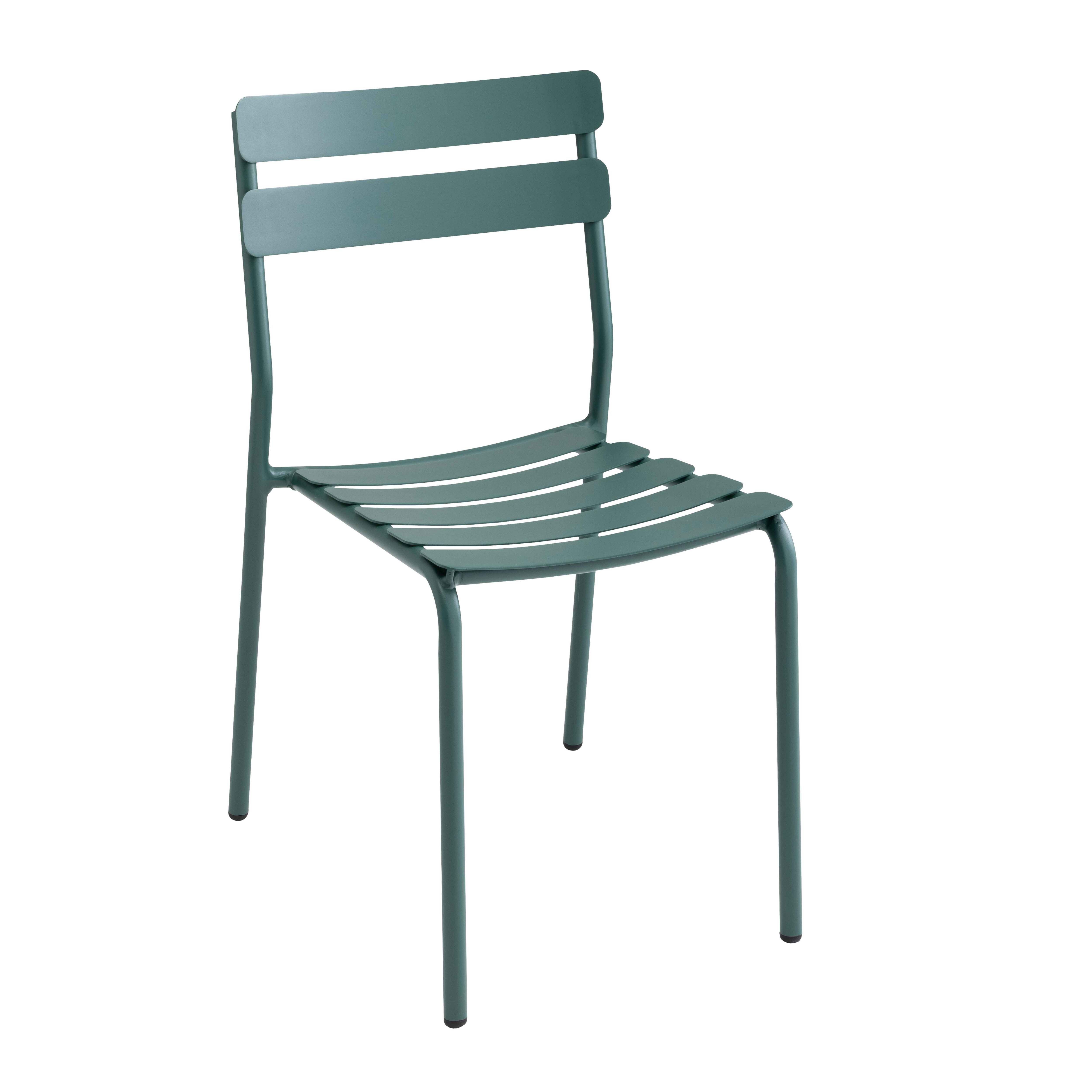 Chaise de jardin en aluminium vert foncé