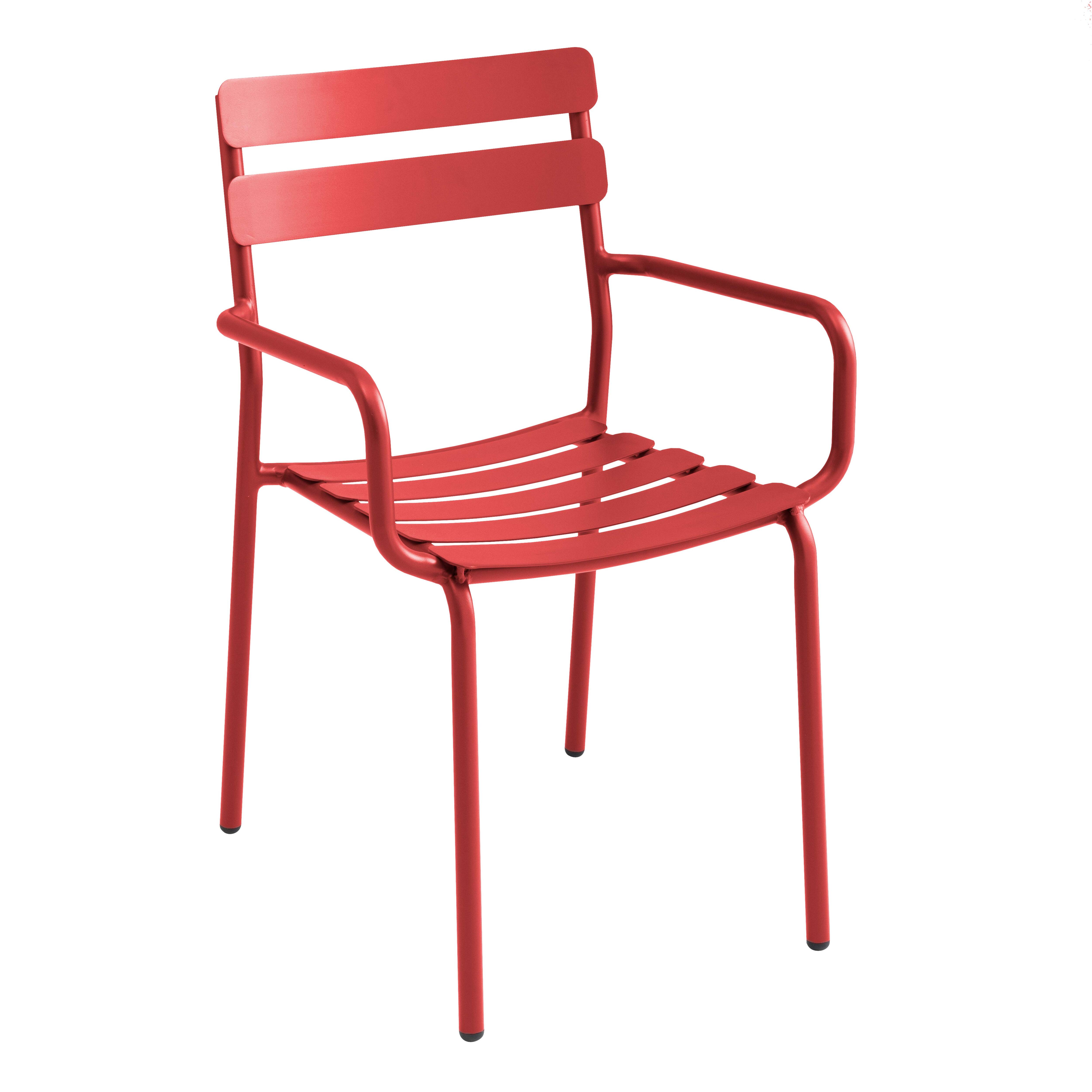 Fauteuil de terrasse en aluminium rouge foncé