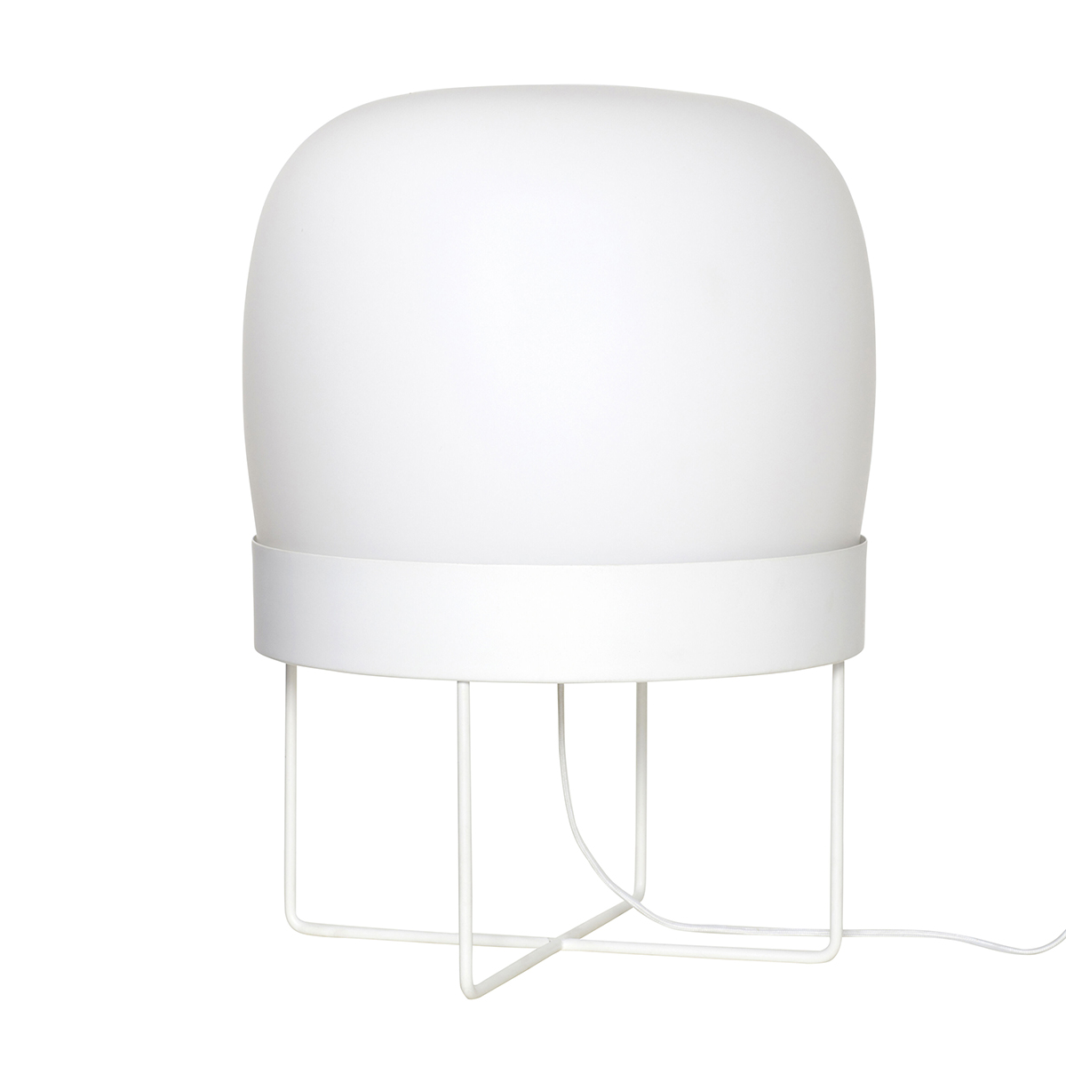 Lampadaire en verre et fer blanc