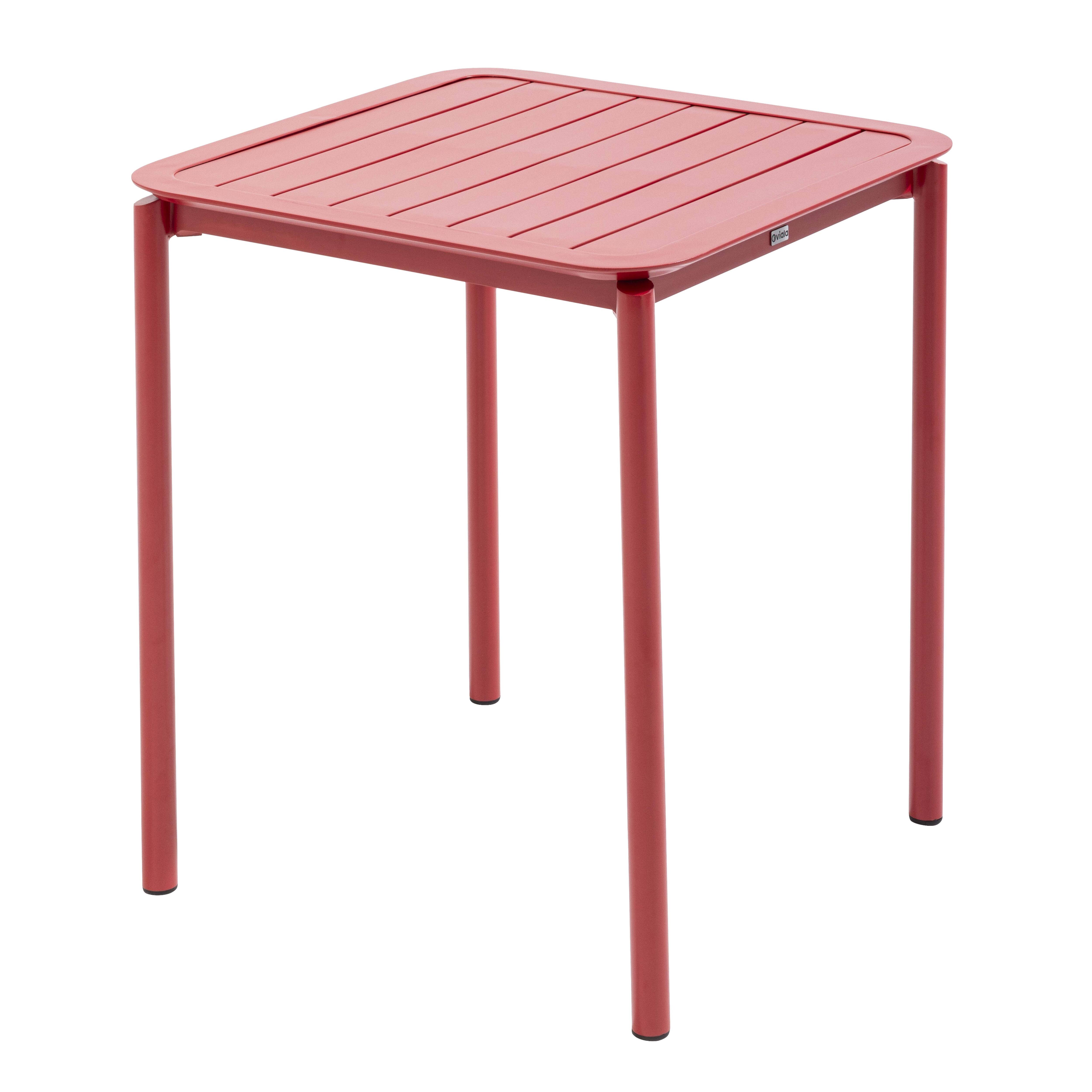 Table carrée de terrasse (70x70cm) rouge foncé