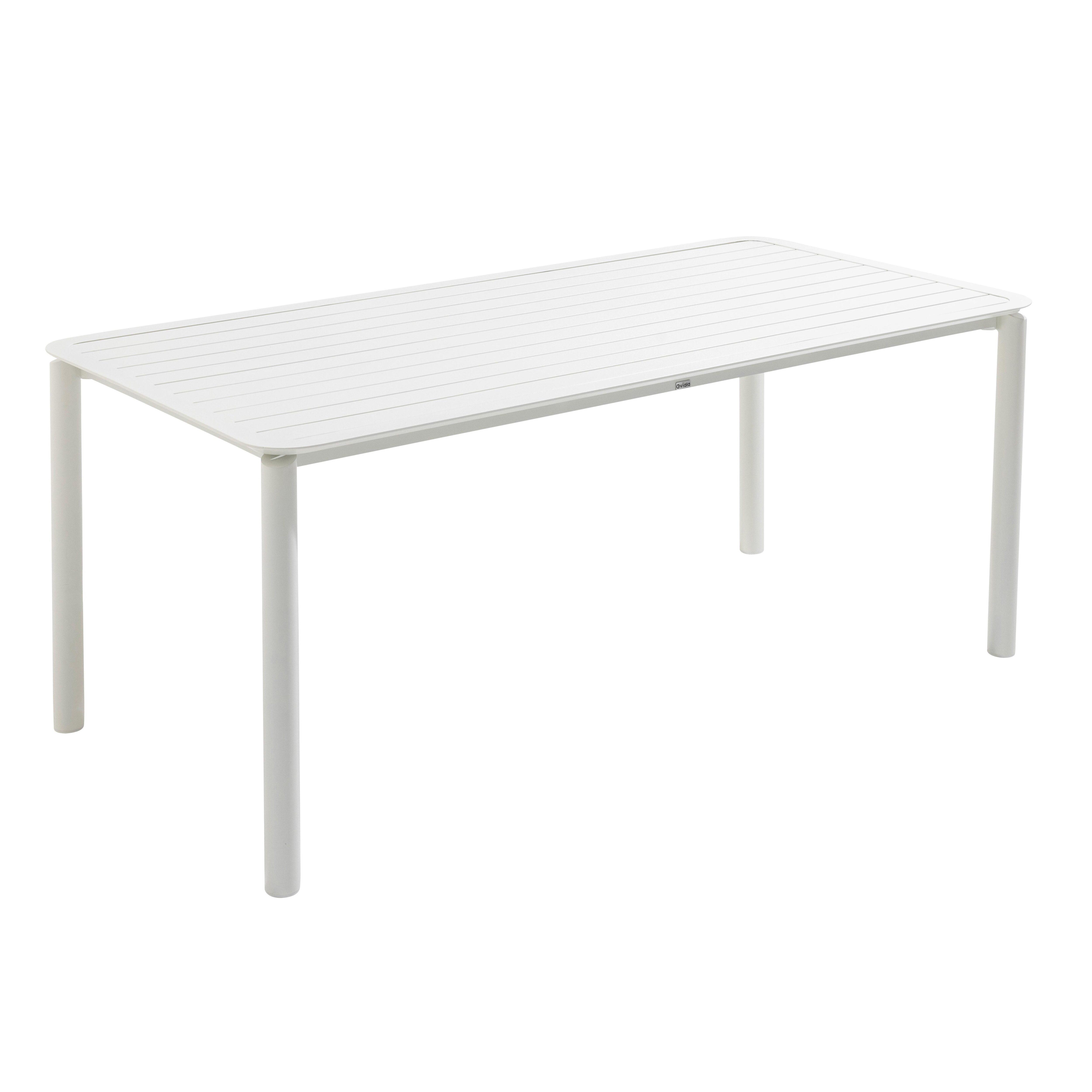 Table de terrasse rectangulaire en aluminium blanche