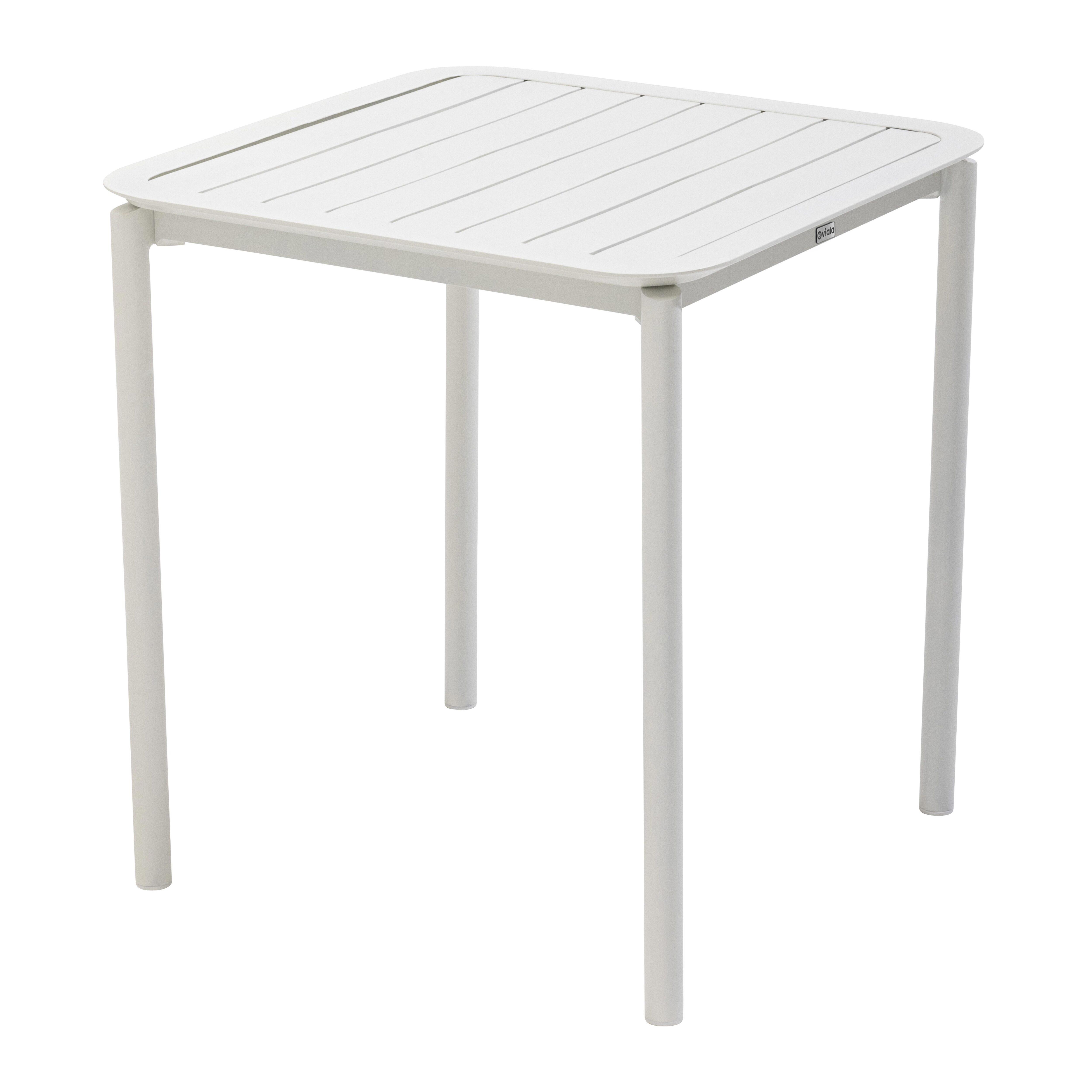 Table carrée de terrasse (70x70cm) blanche