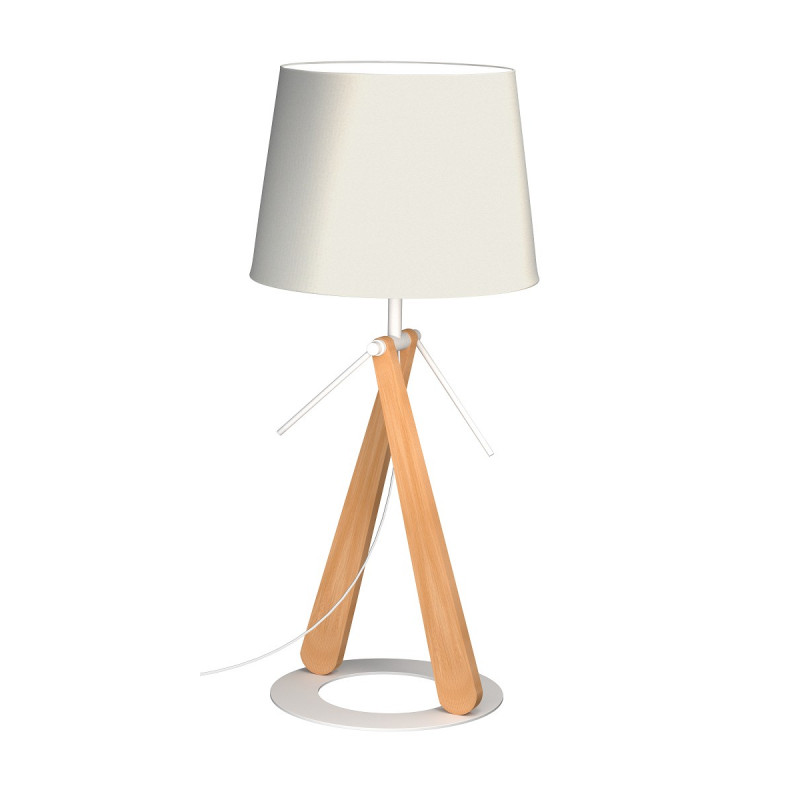 Lampe design en bois blanc