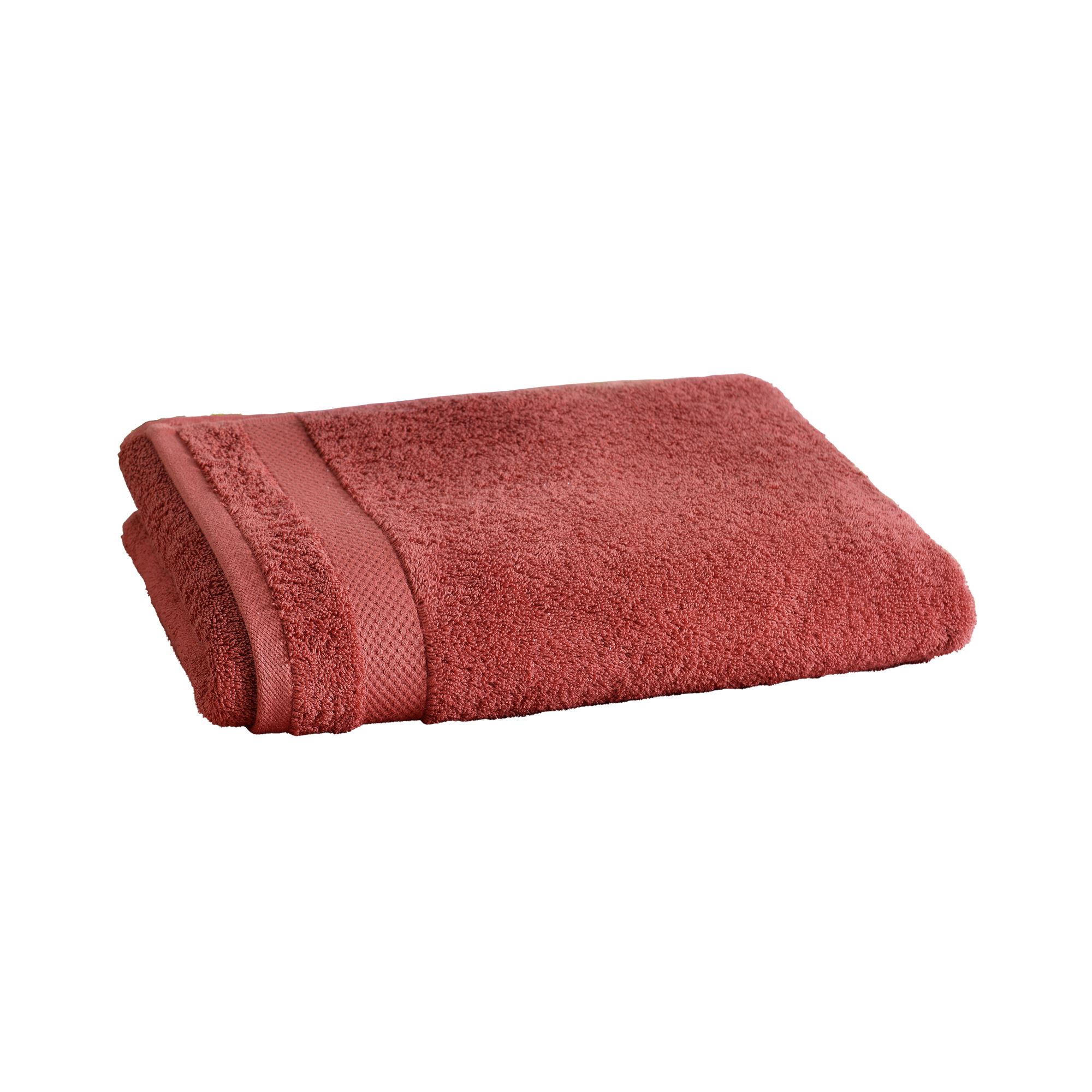 serviette de toilette 50x100 rouge grenade en coton 500 g/m²