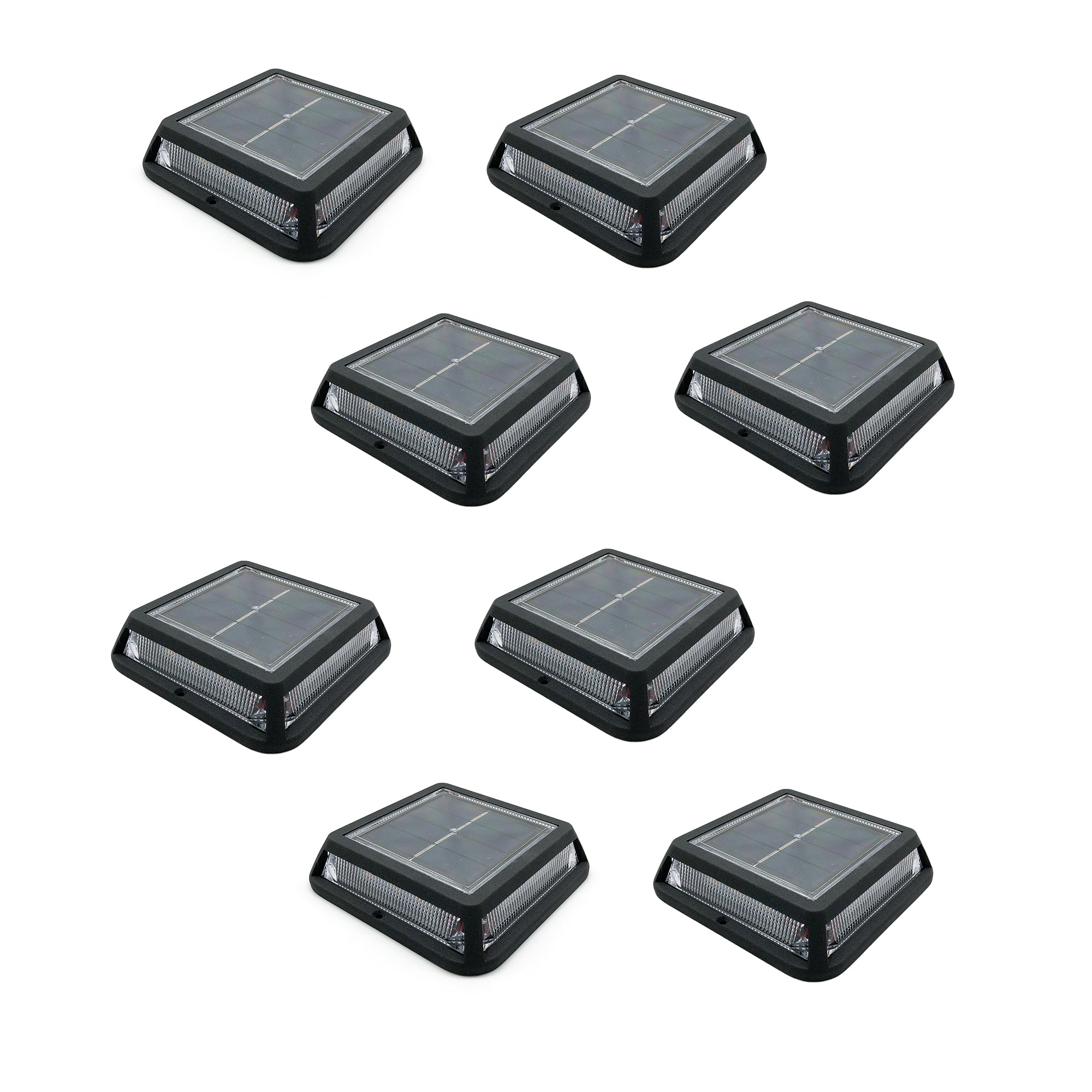 Lot de 8 balise solaires Plastique Noir D12cm