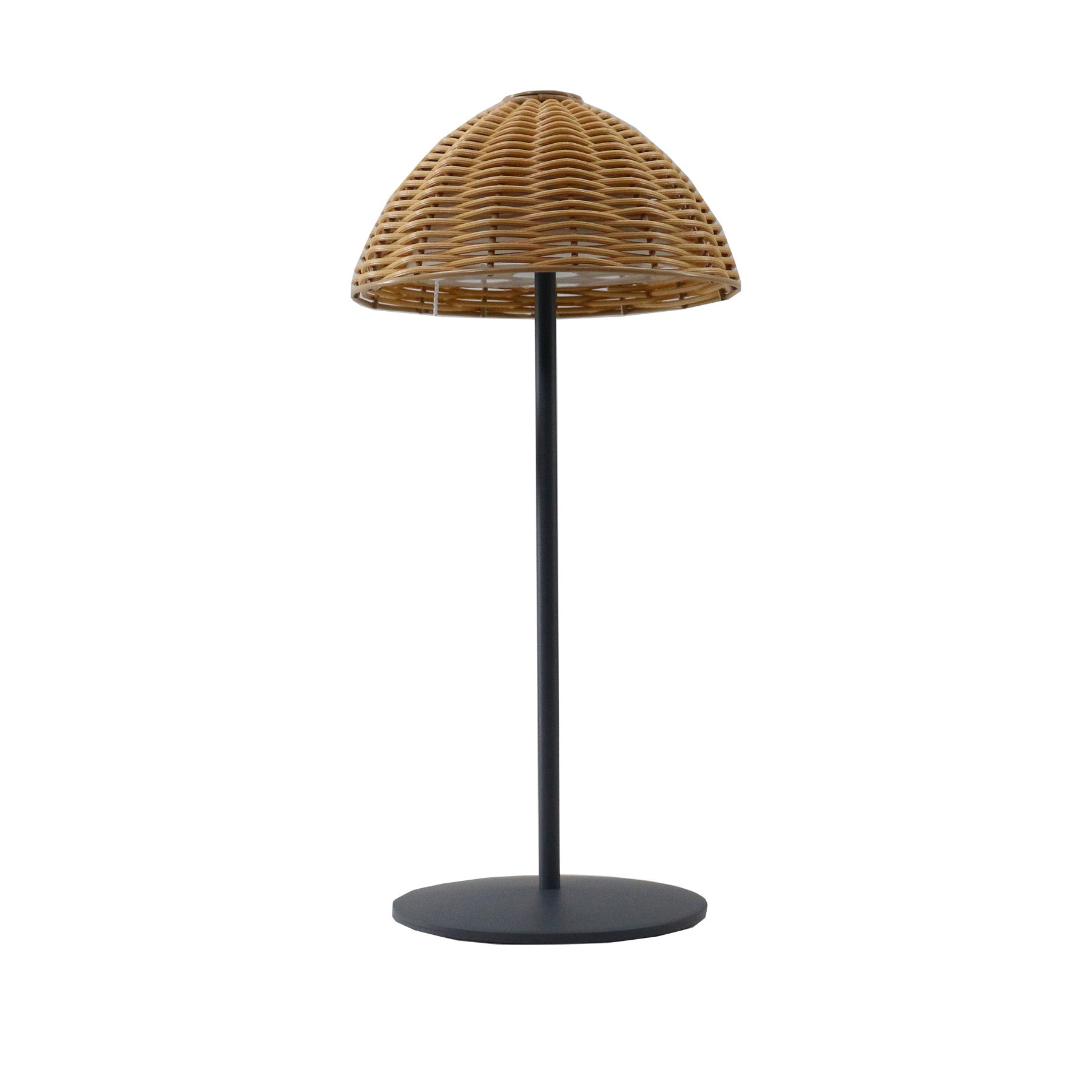 lampe de table led polyrotin marron h30cm