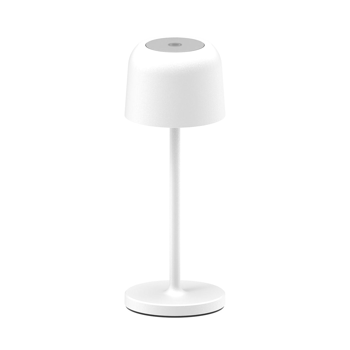 lampe de table sans fil aluminium blanc h20cm