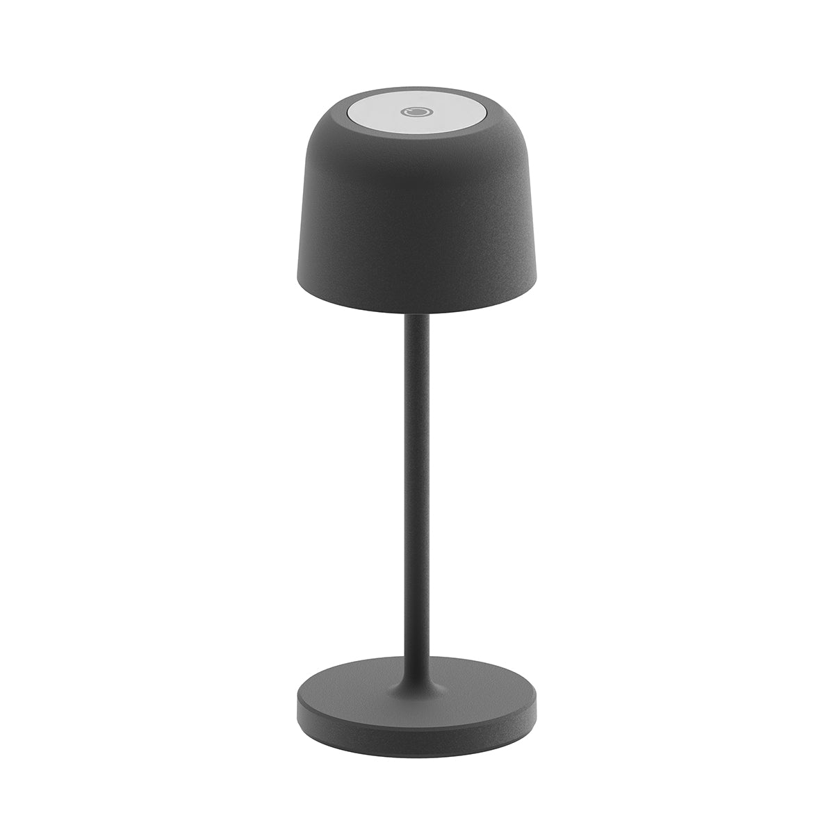 lampe de table sans fil aluminium gris anthracite h20cm