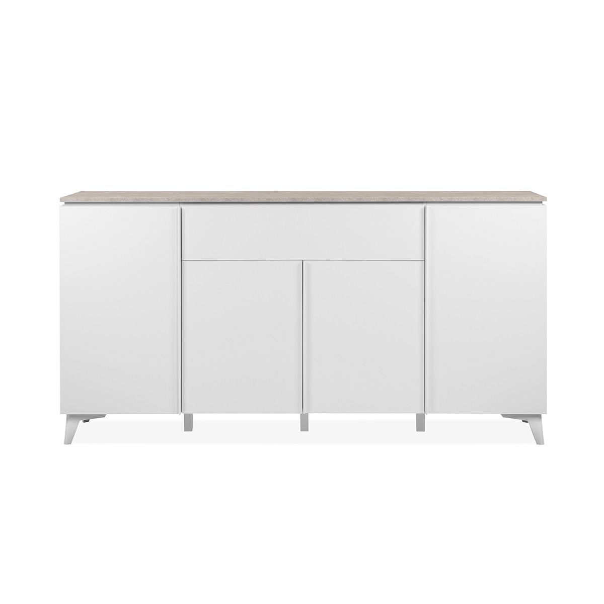 Buffet 4 portes, 1 tiroir L177 cm – Blanc