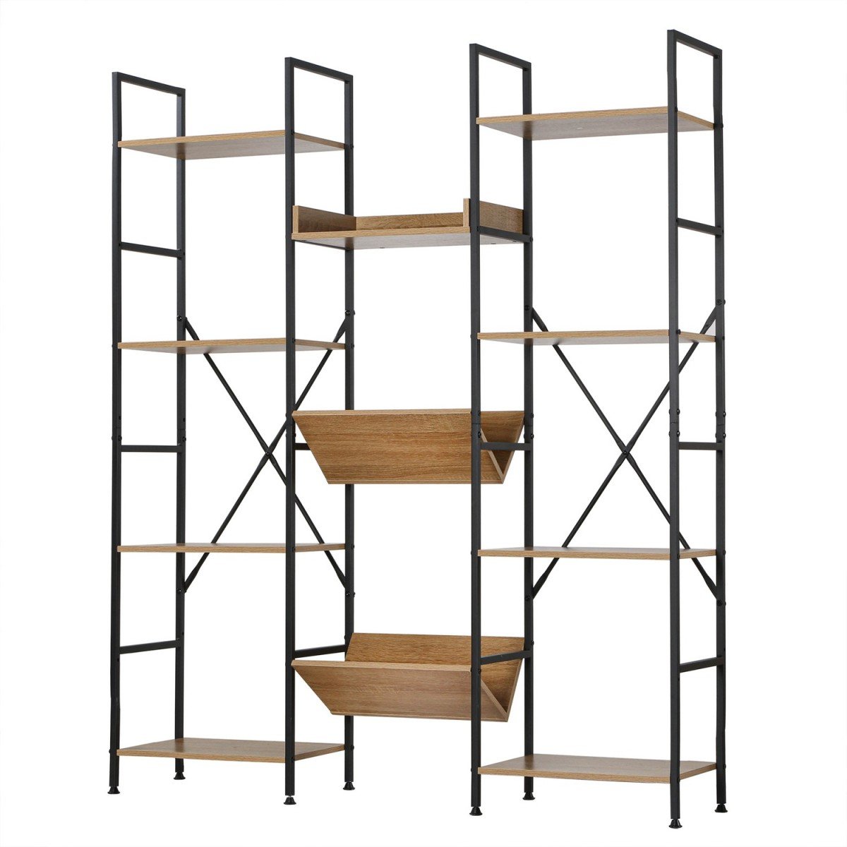 Etagère 11 niveaux style industriel – L125 x H150 cm – Marron