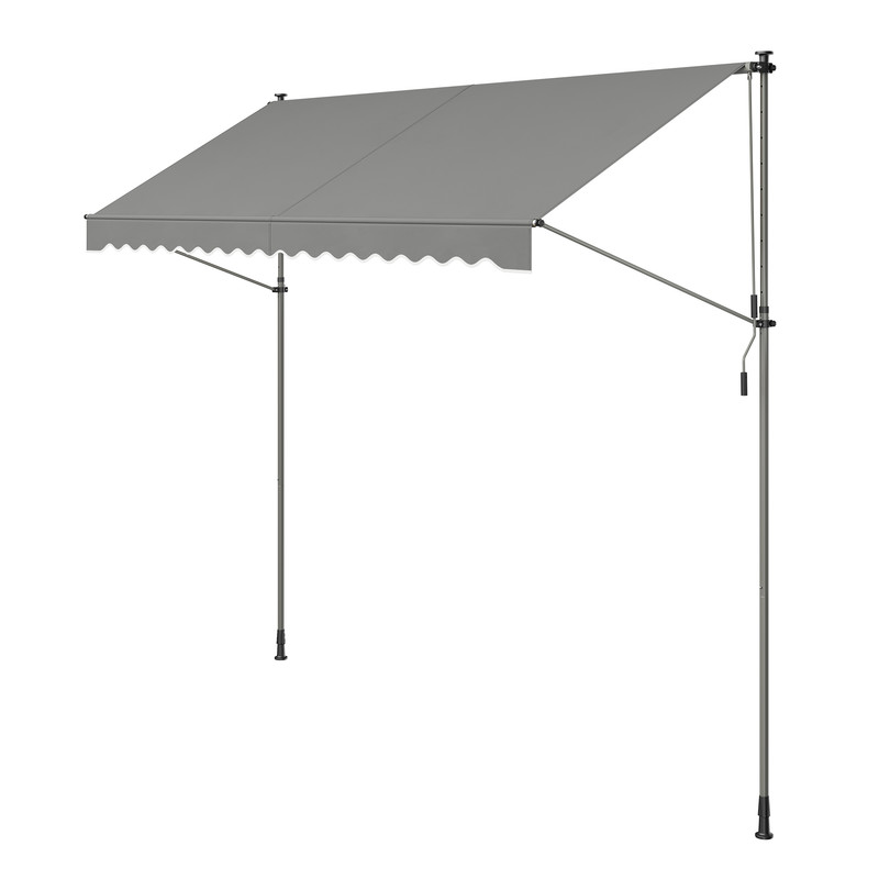 Store banne rétractable store manuel avec manivelle 350 x 120 cm gris