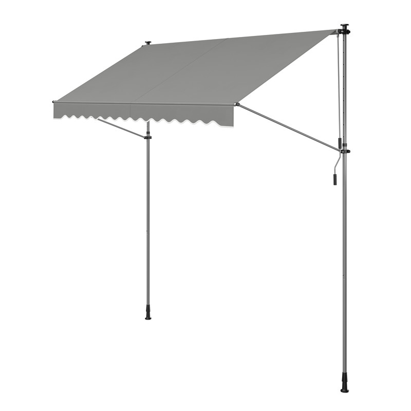 Store banne rétractable store manuel avec manivelle 300 x 120 cm gris